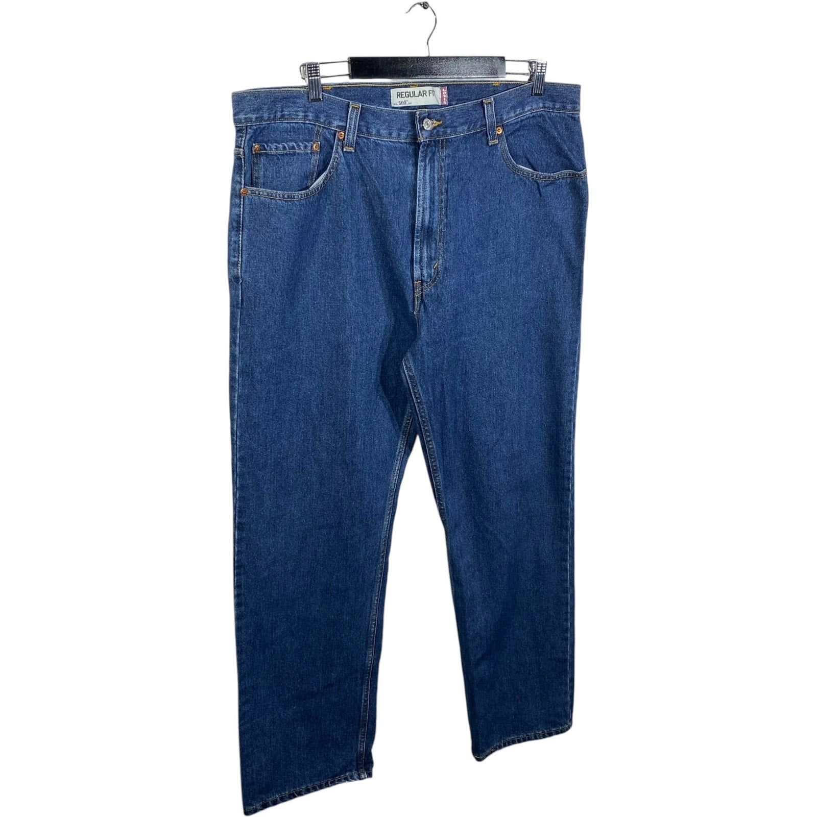 Collection of Levi's 505 Denim Regular Fit Straight Leg Jeans 40x32 in a gallery layout