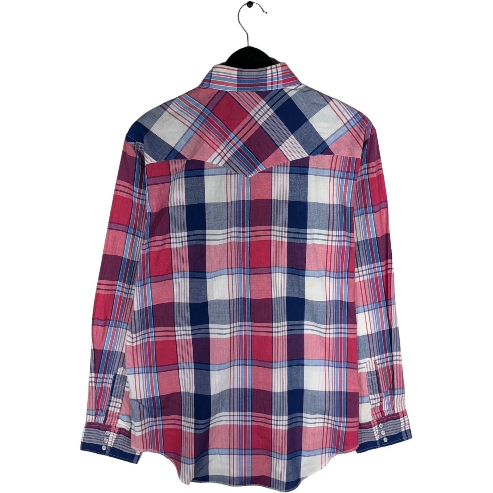 Collection of Wrangler Long Sleeve Plaid Button Up in a gallery layout