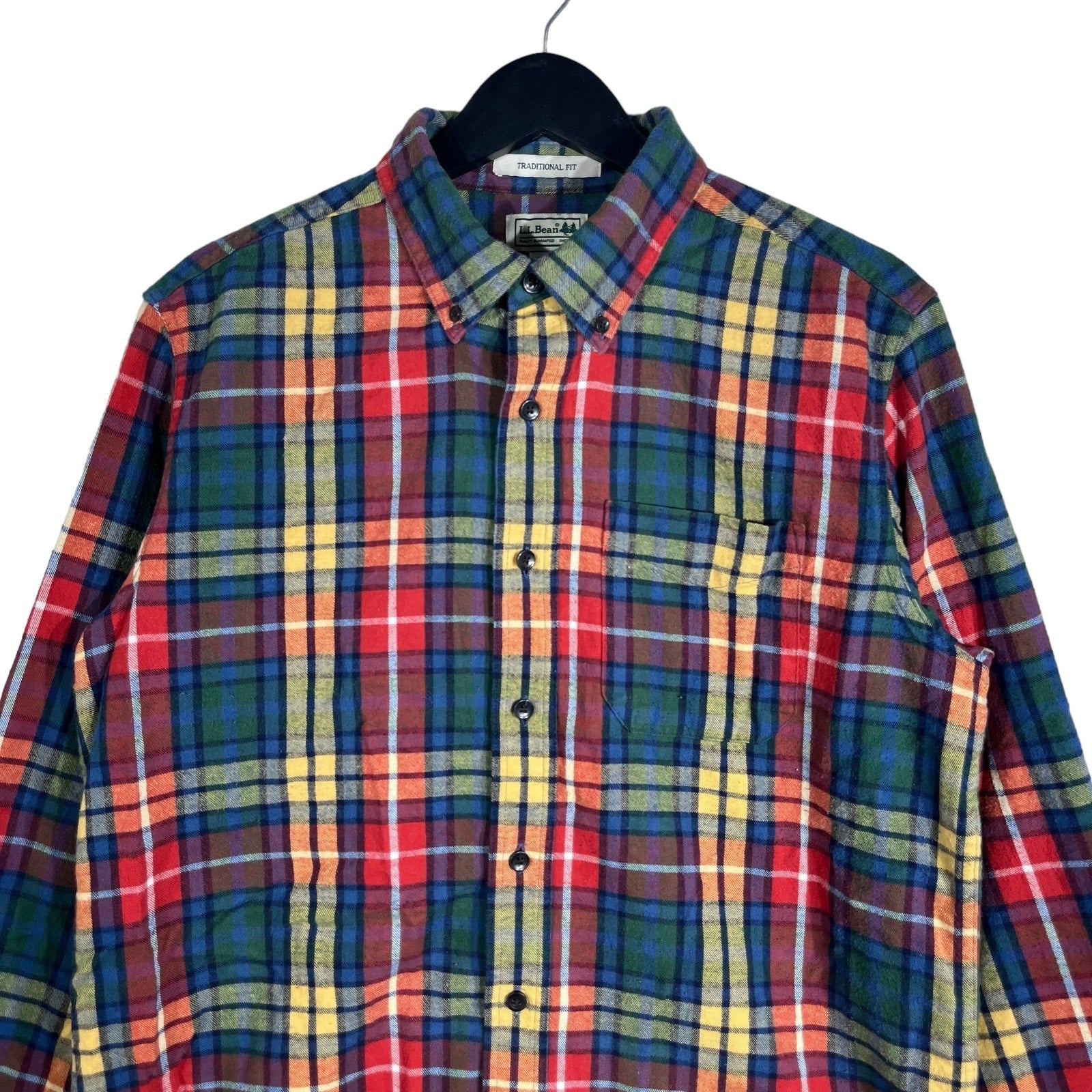 Collection of L.L Bean Long Sleeve Plaid Flannel in a gallery layout