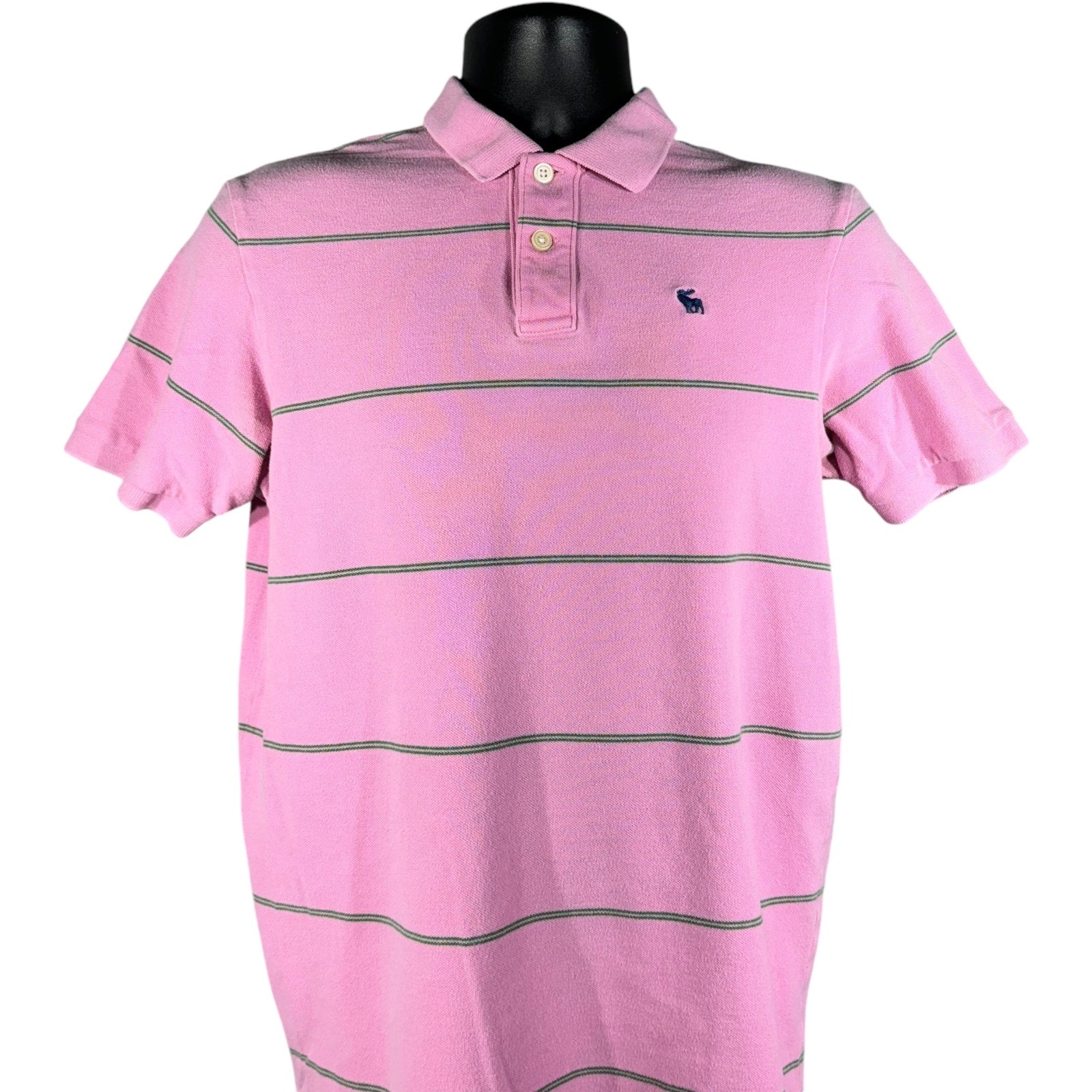 Collection of Abercrombie & Fitch Striped Short Sleeve Polo in a gallery layout