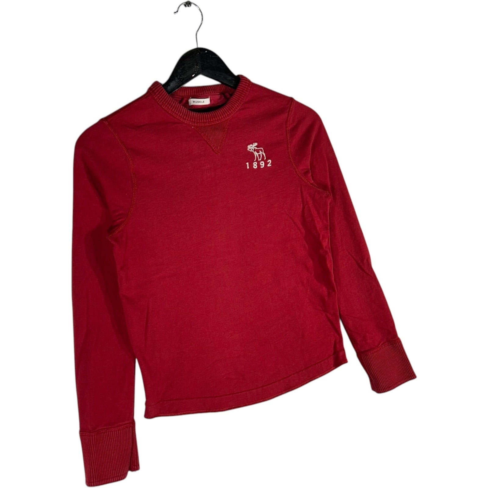 Collection of Youth Abercrombie & Fitch Moose Chest Logo Sweater in a gallery layout