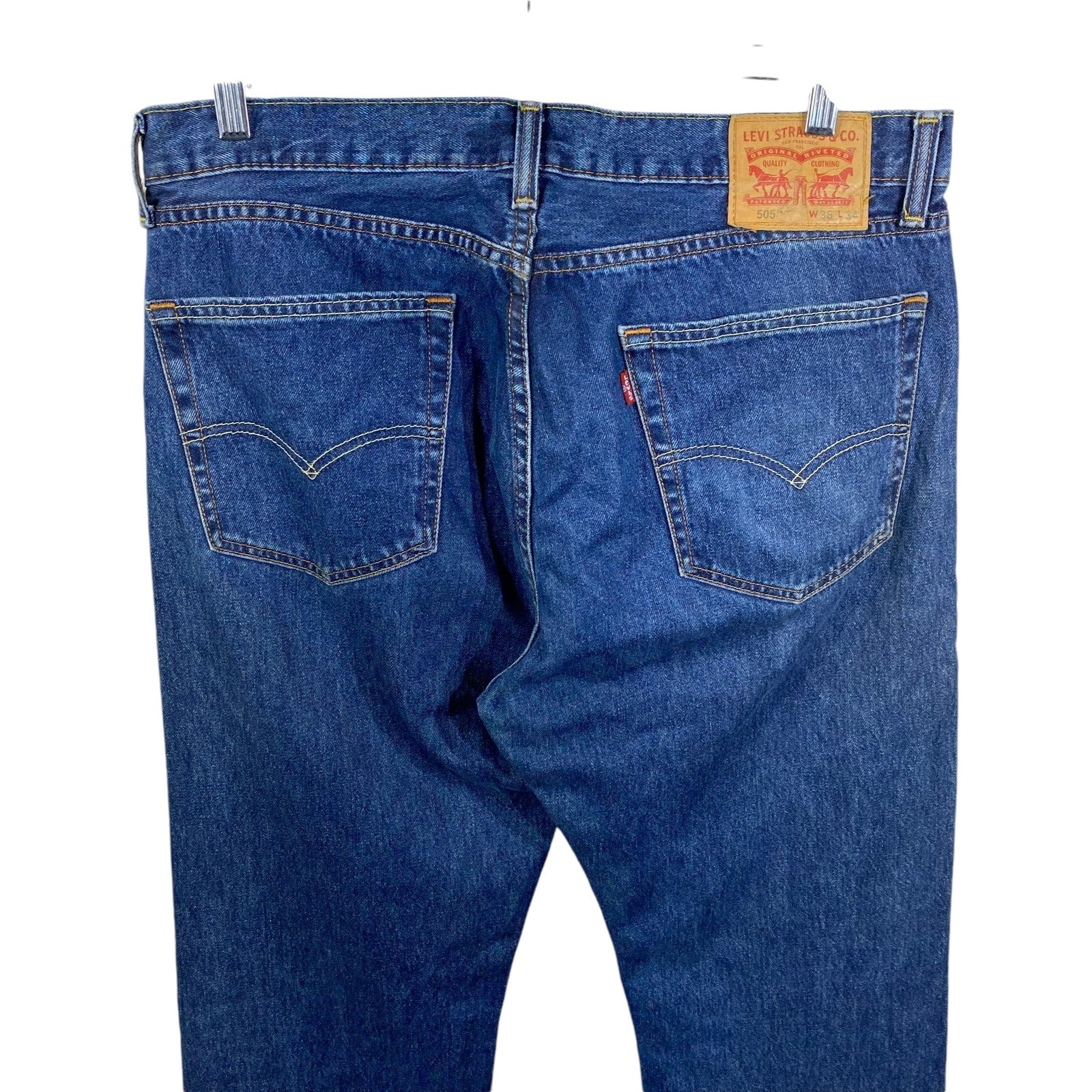 Collection of Levi's 505 Denim Straight Leg Jeans in a gallery layout