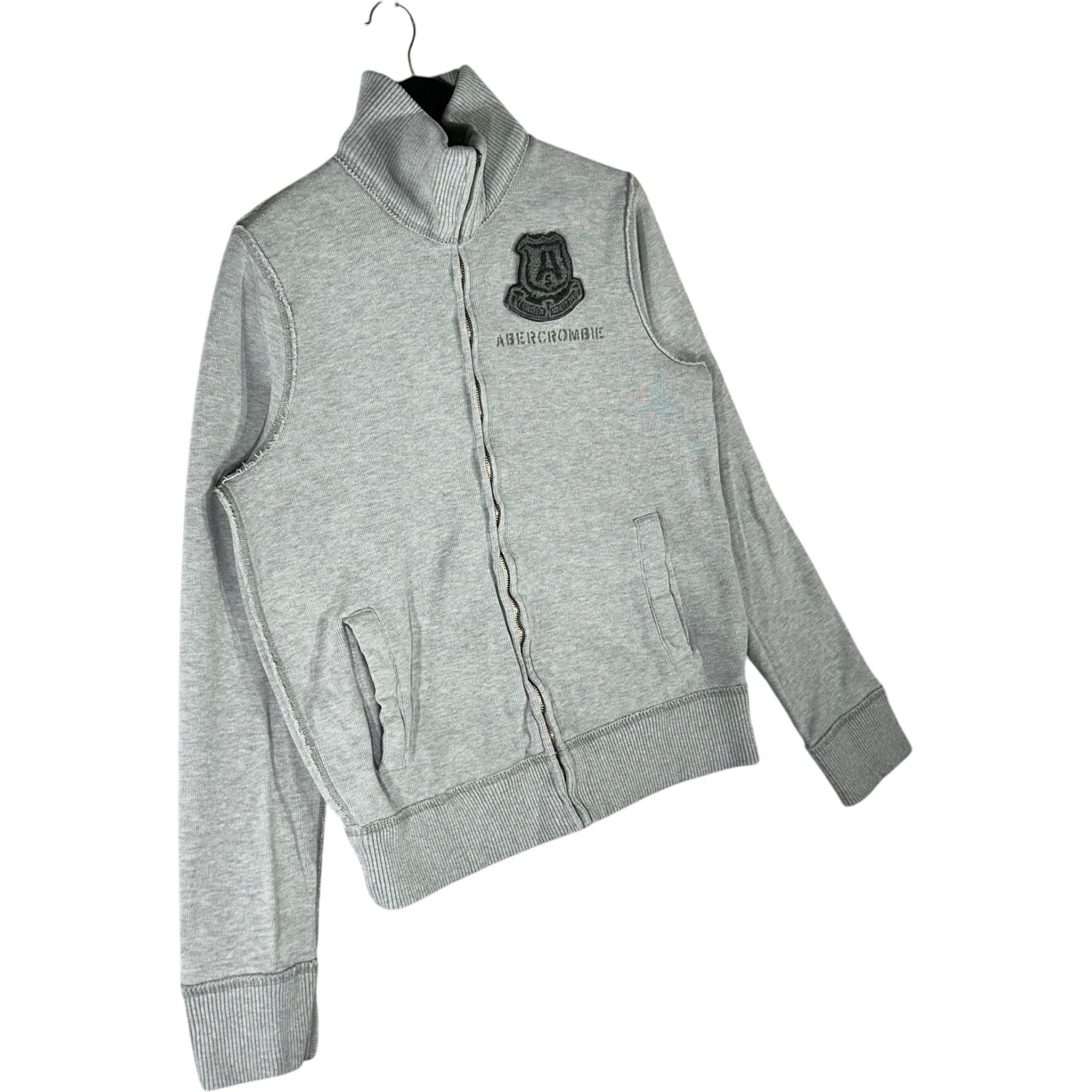 Collection of Abercrombie & Fitch Patch Logo Full Zip Sweater in a gallery layout