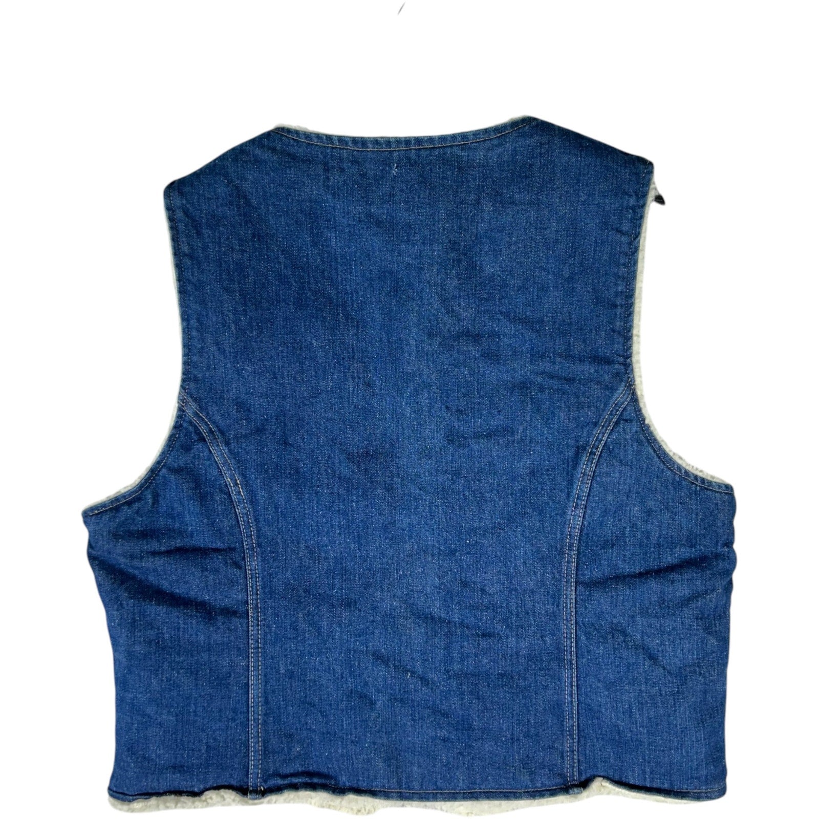 Collection of Vintage Sherpa Lined Denim Vest in a gallery layout