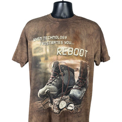 Collection of "When Technology Frustrates You...Reboot" The Mountain Tee in a gallery layout