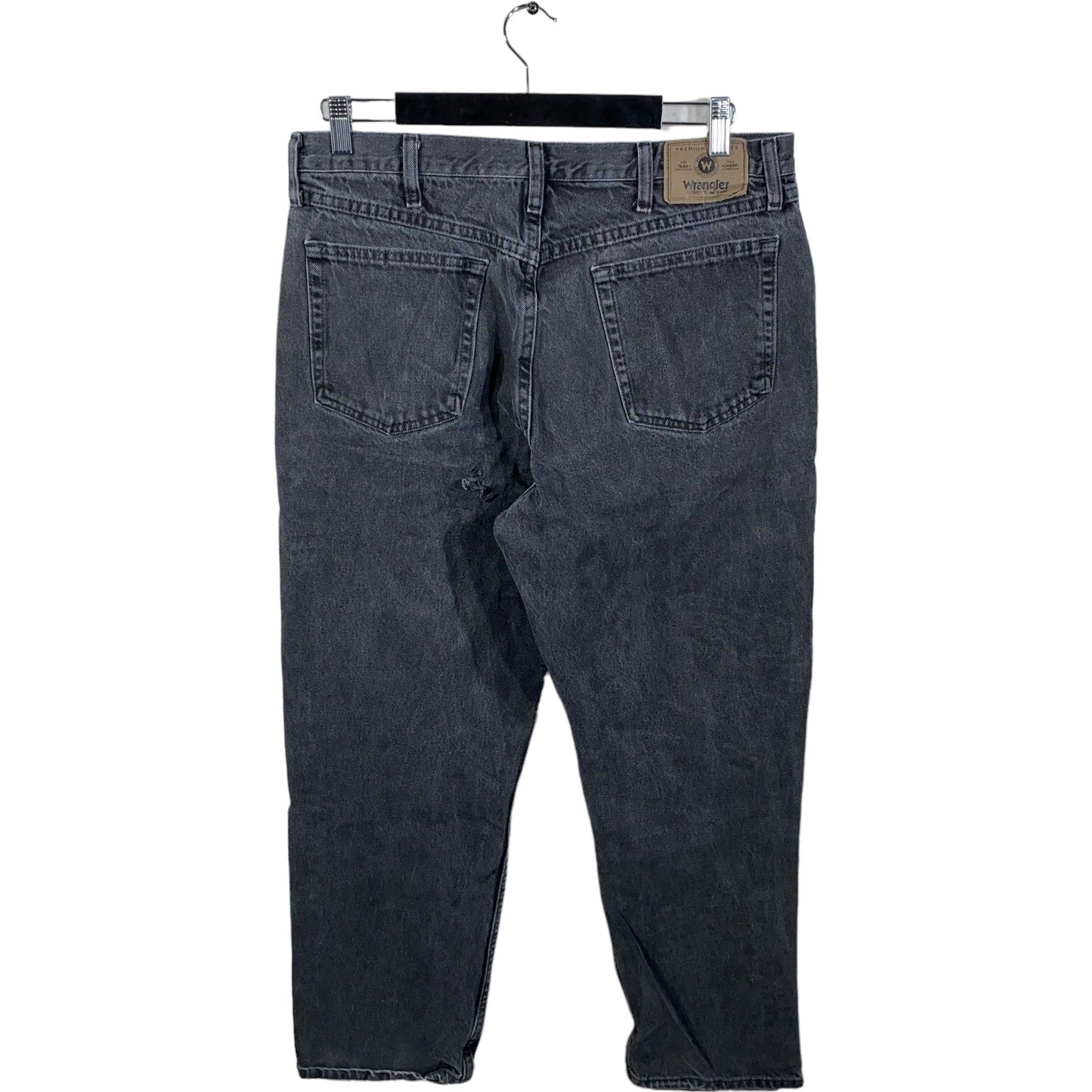 Collection of Wrangler Distressed Zip Fly Straight Leg Pants in a gallery layout