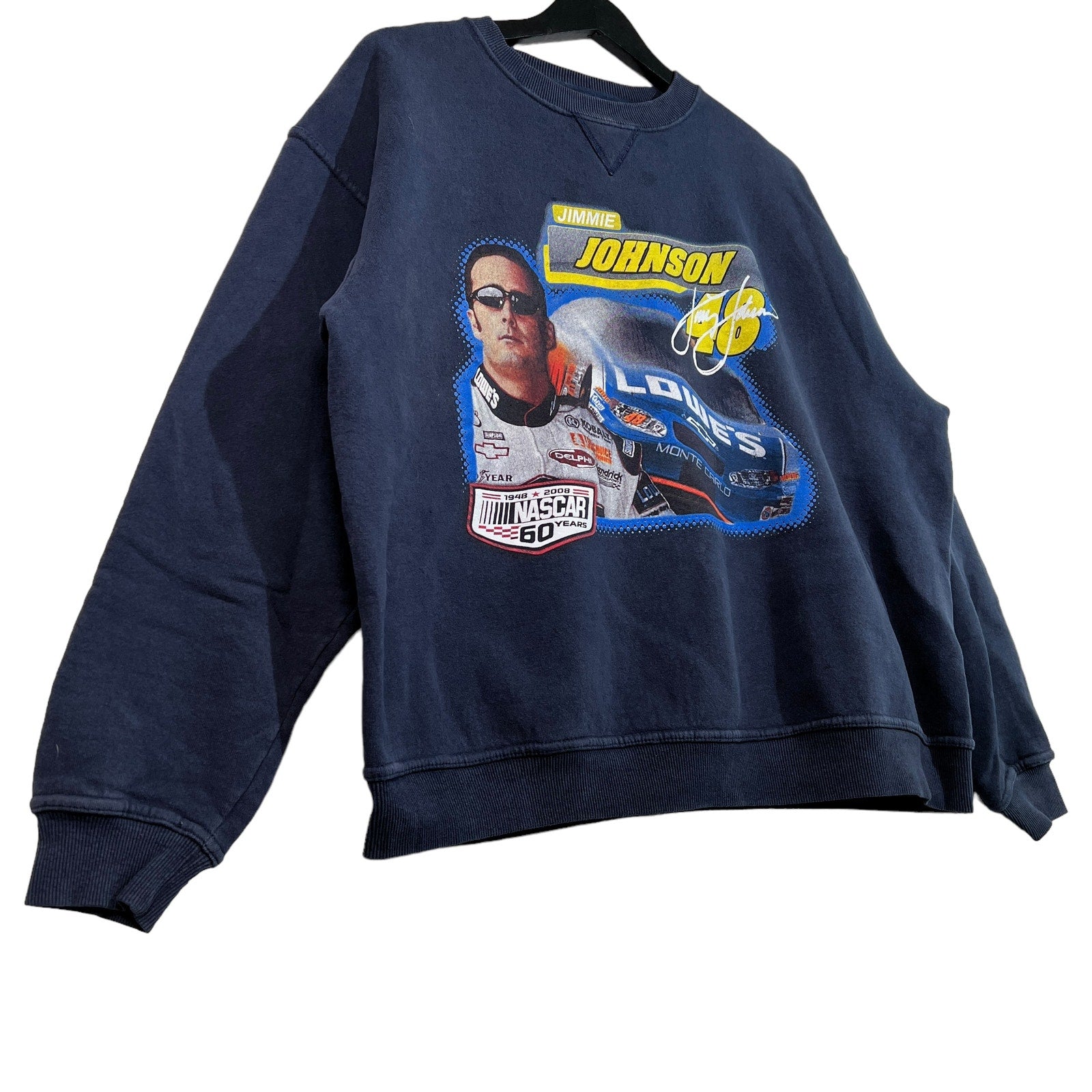 Collection of Nascar Jimmie Johnson 2008 Racing Crewneck in a gallery layout