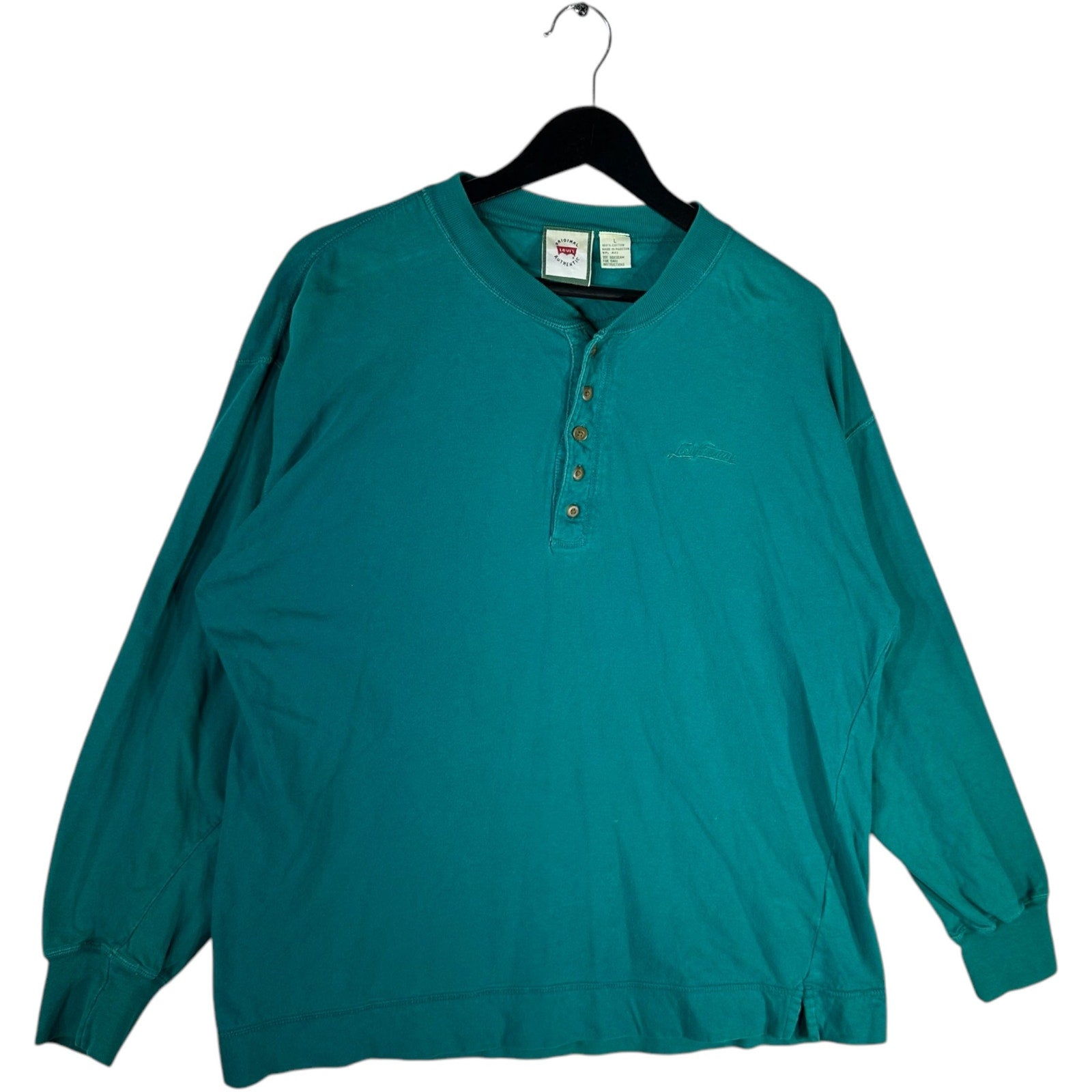 Collection of Vintage Levi Strauss Henley Long Sleeve in a gallery layout
