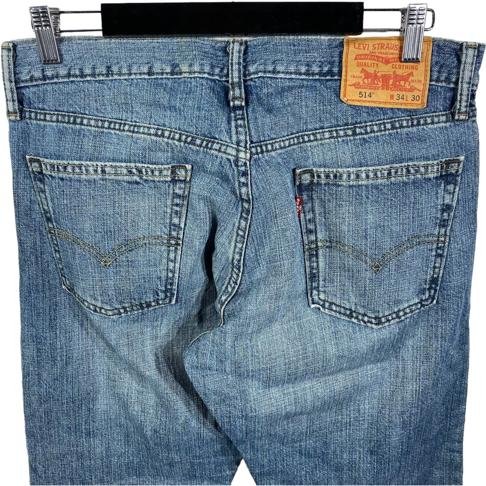 Collection of Levi's Denim Straight Leg Jeans 32 x 29 in a gallery layout