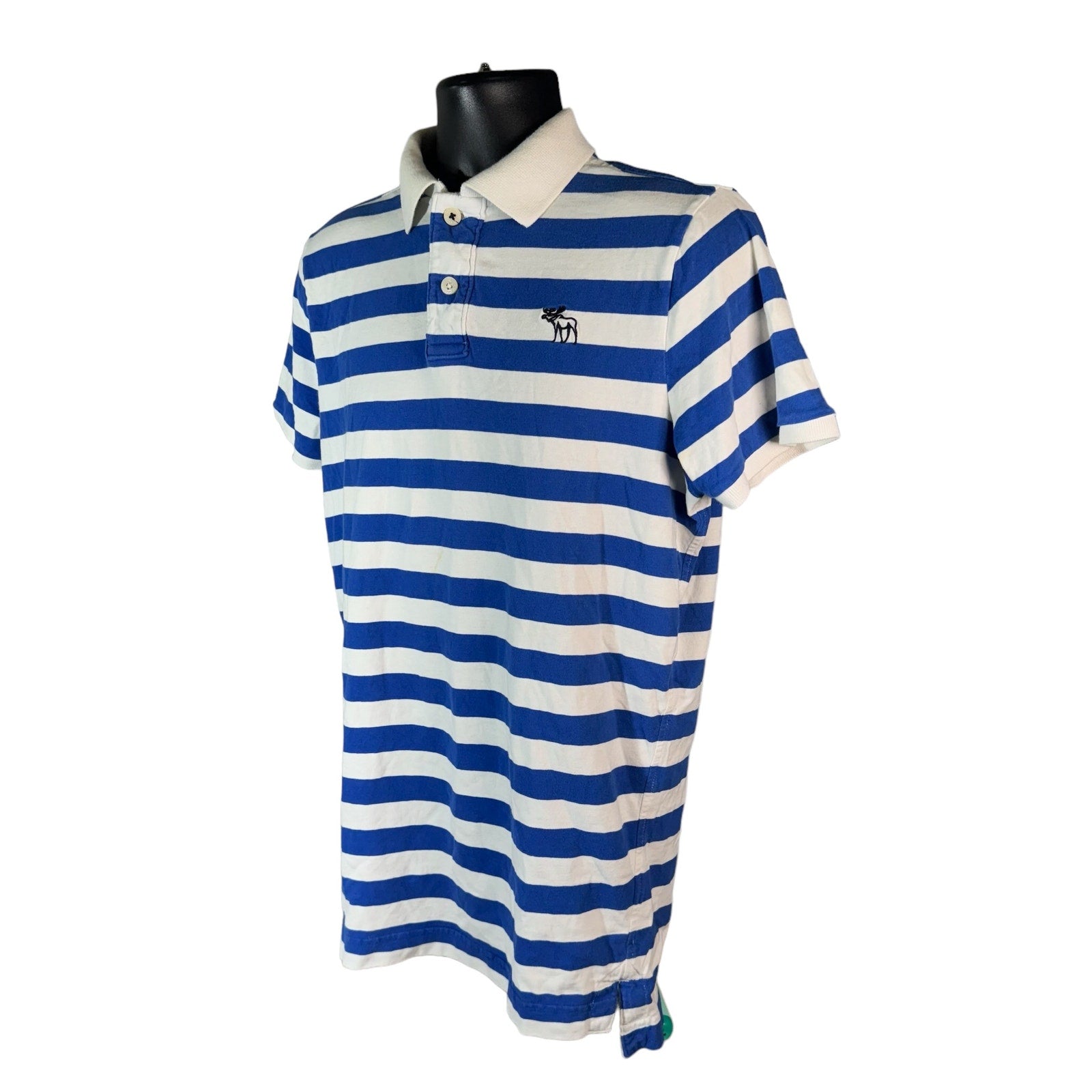 Collection of Abercrombie & Fitch Striped Cotton Muscle Fit Polo in a gallery layout