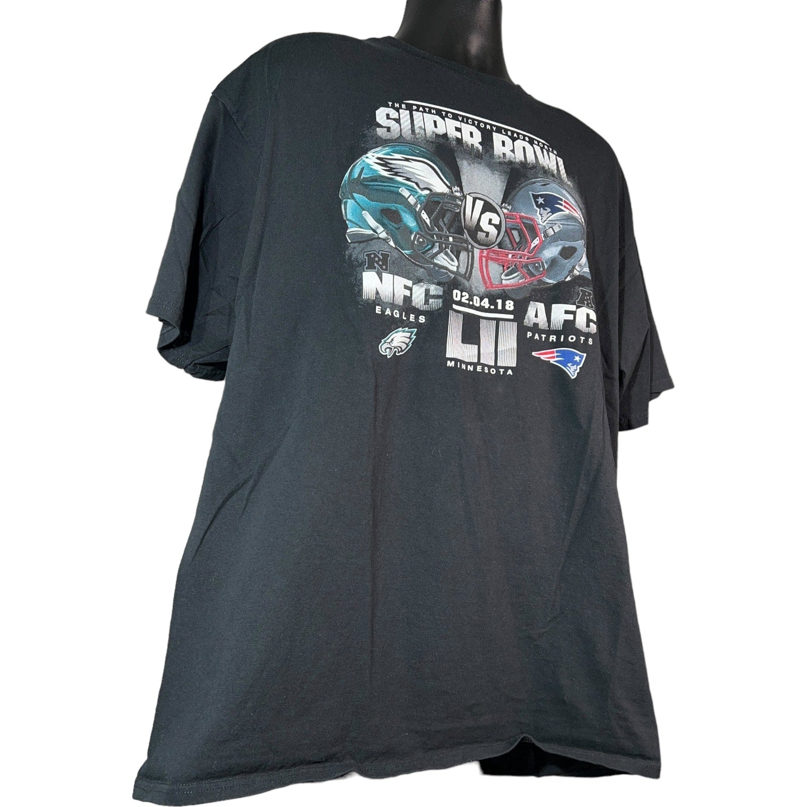 Collection of Philadelphia Eagles Vs. New England Patriots Super Bowl 52 Fanatics Tee in a gallery layout