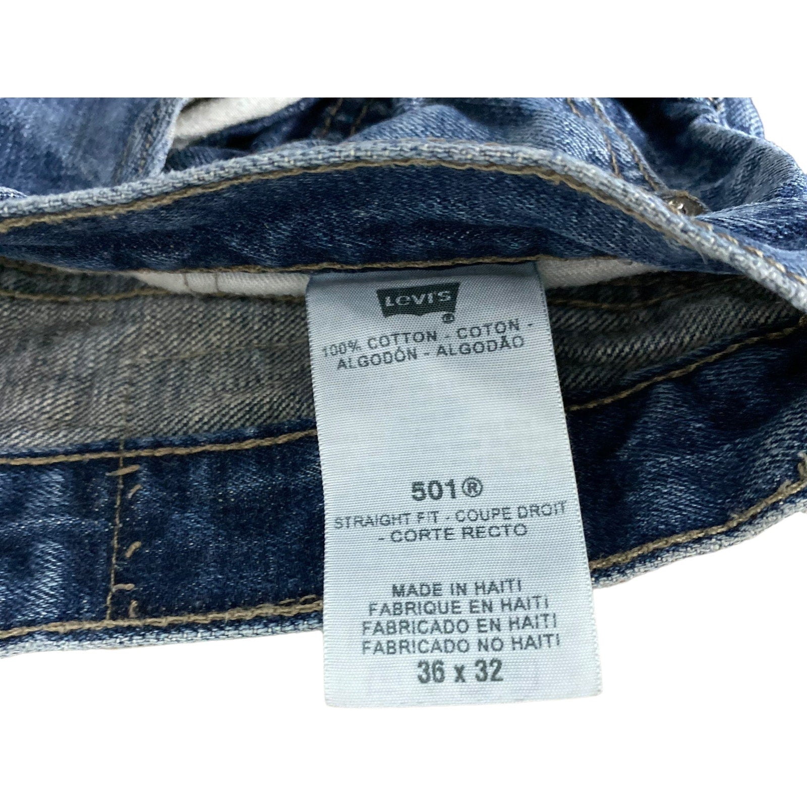 Collection of Levis 501 Zip Fly Straight Leg Denim Pants in a gallery layout