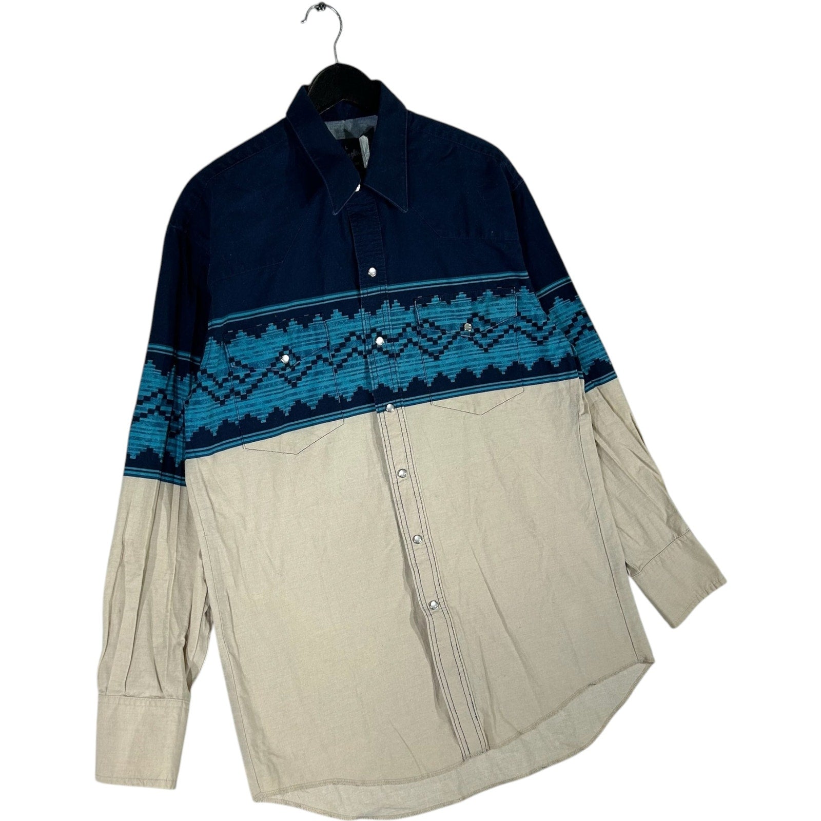 Collection of Vintage Western Wrangler Pearl Snap Long Sleeve Button Up in a gallery layout