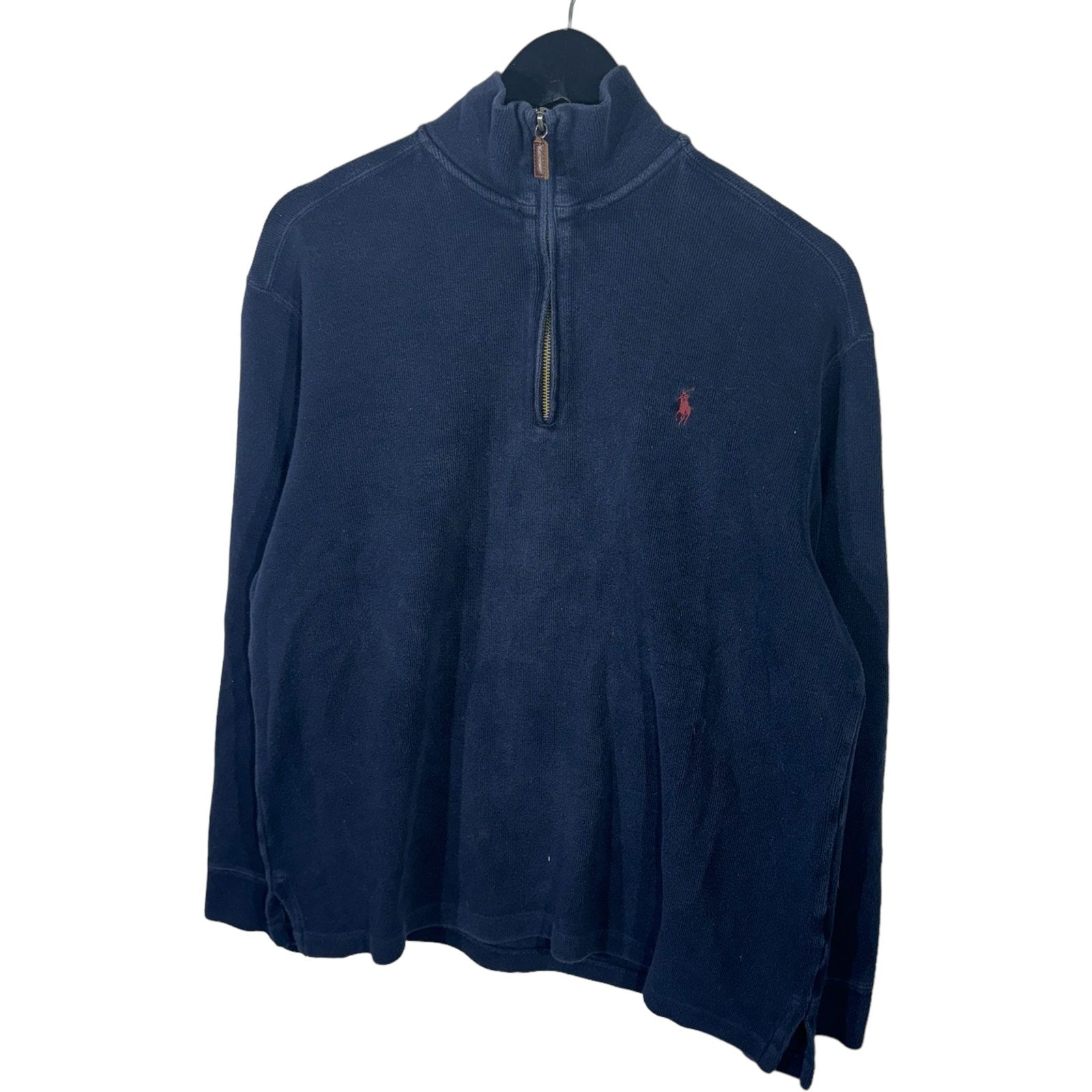 Collection of Vintage Polo Ralph Lauren 1/4 Zip Sweatshirt 90s in a gallery layout