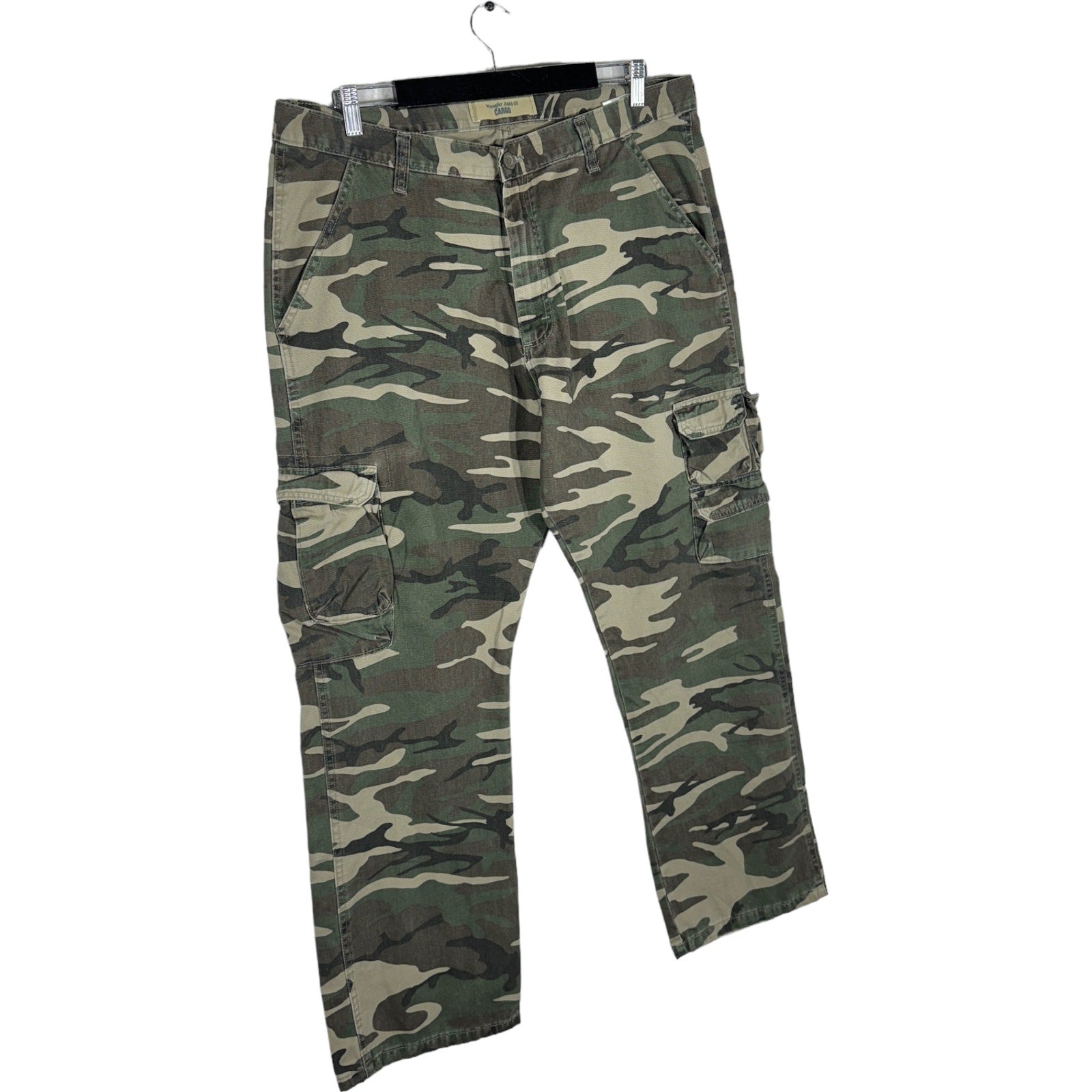 Collection of Wrangler Camouflage Cargo Pants in a gallery layout