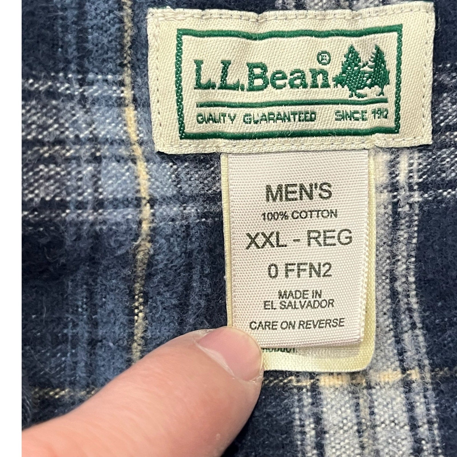 Collection of L.L. Bean Plaid Long Sleeve Flannel in a gallery layout