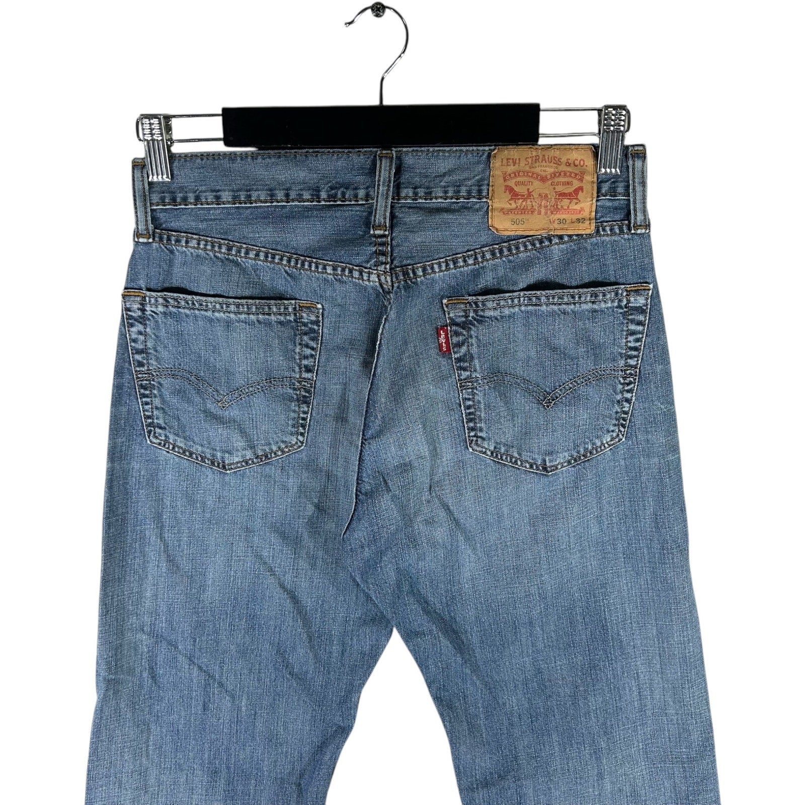 Collection of Levi's 505 Denim Wide Leg Jeans 30x30 in a gallery layout