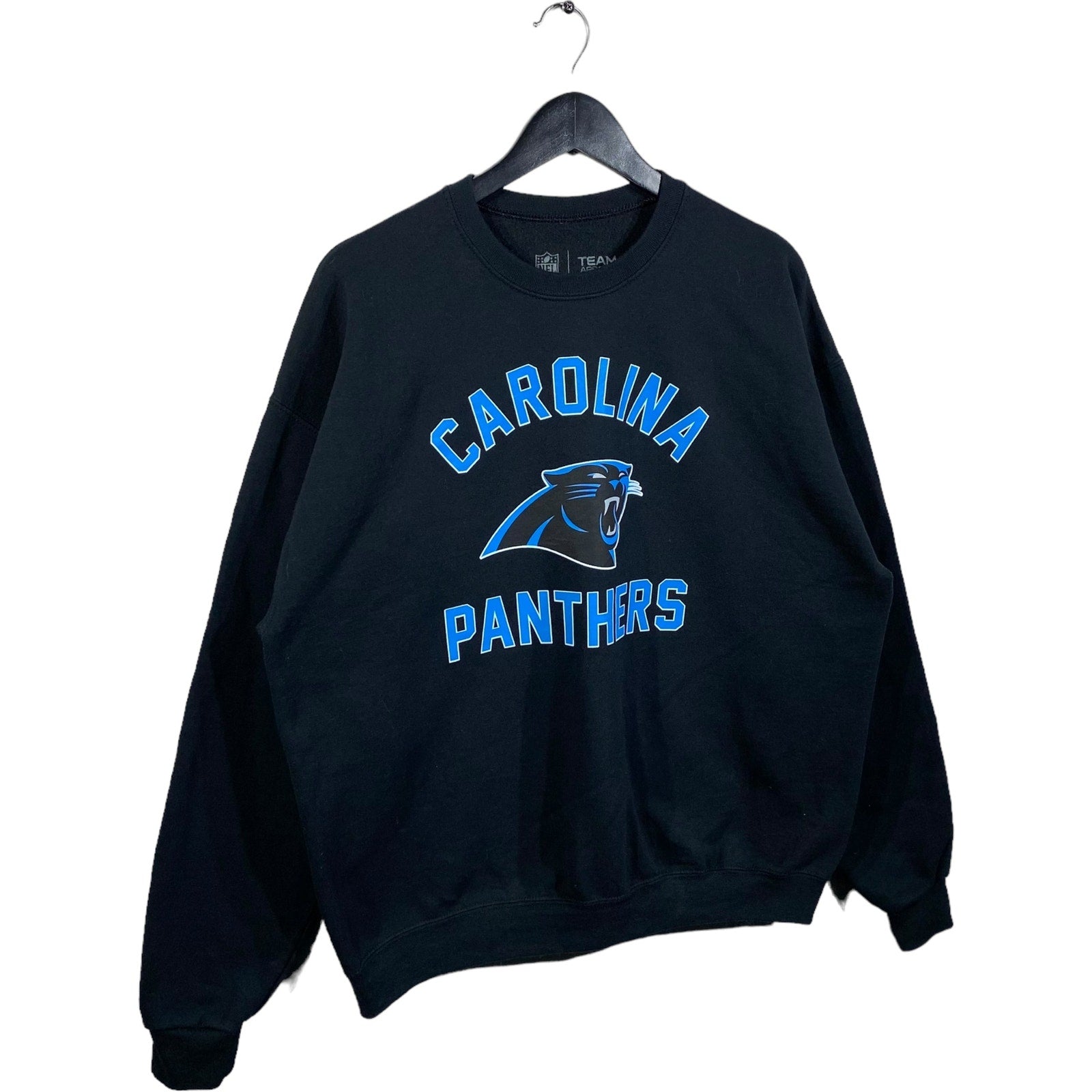 Collection of NFL Team Apparel Carolina Panthers Embroidered Hoodie in a gallery layout