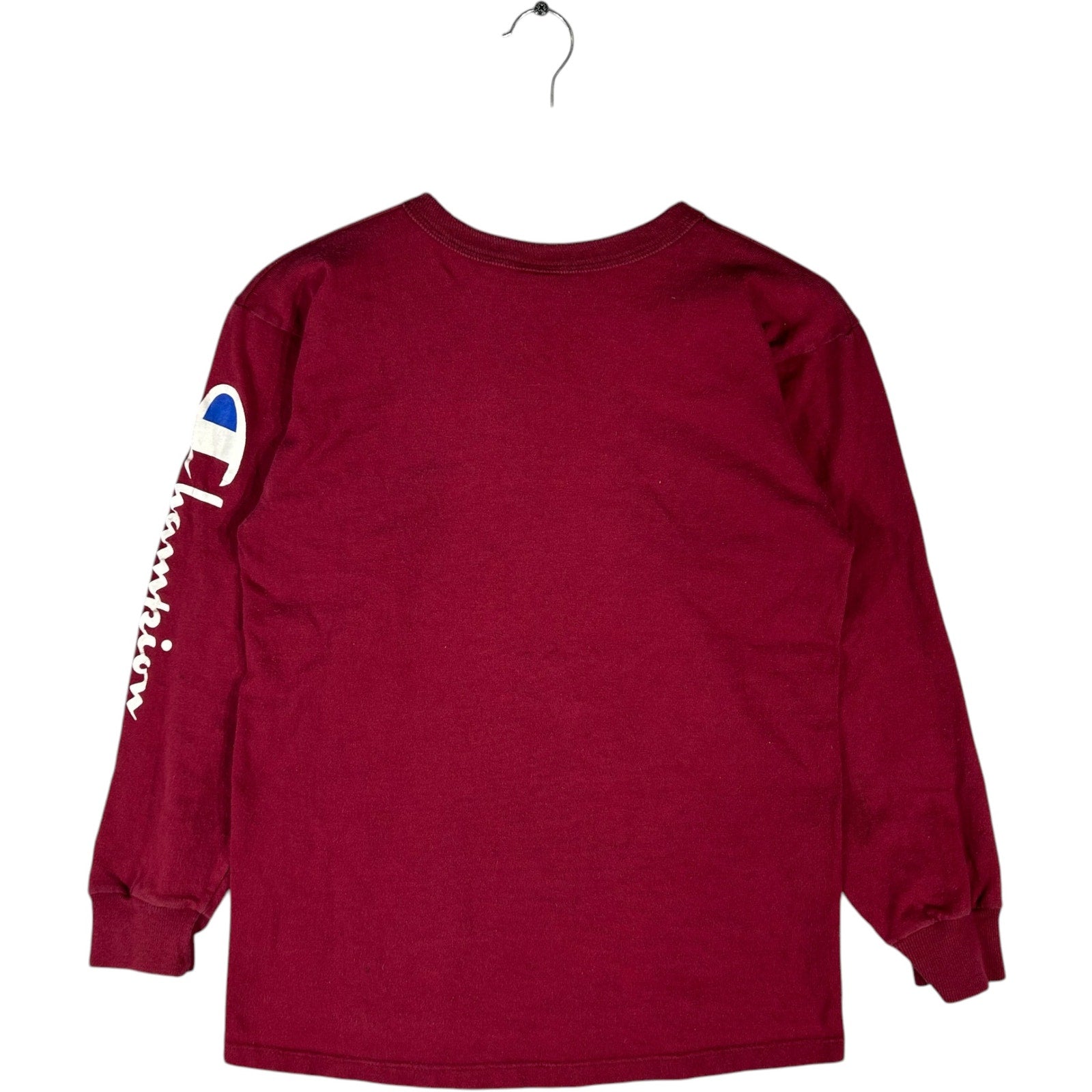 Collection of Vintage Champion Arm Logo Spell Out Long Sleeve Shirt in a gallery layout