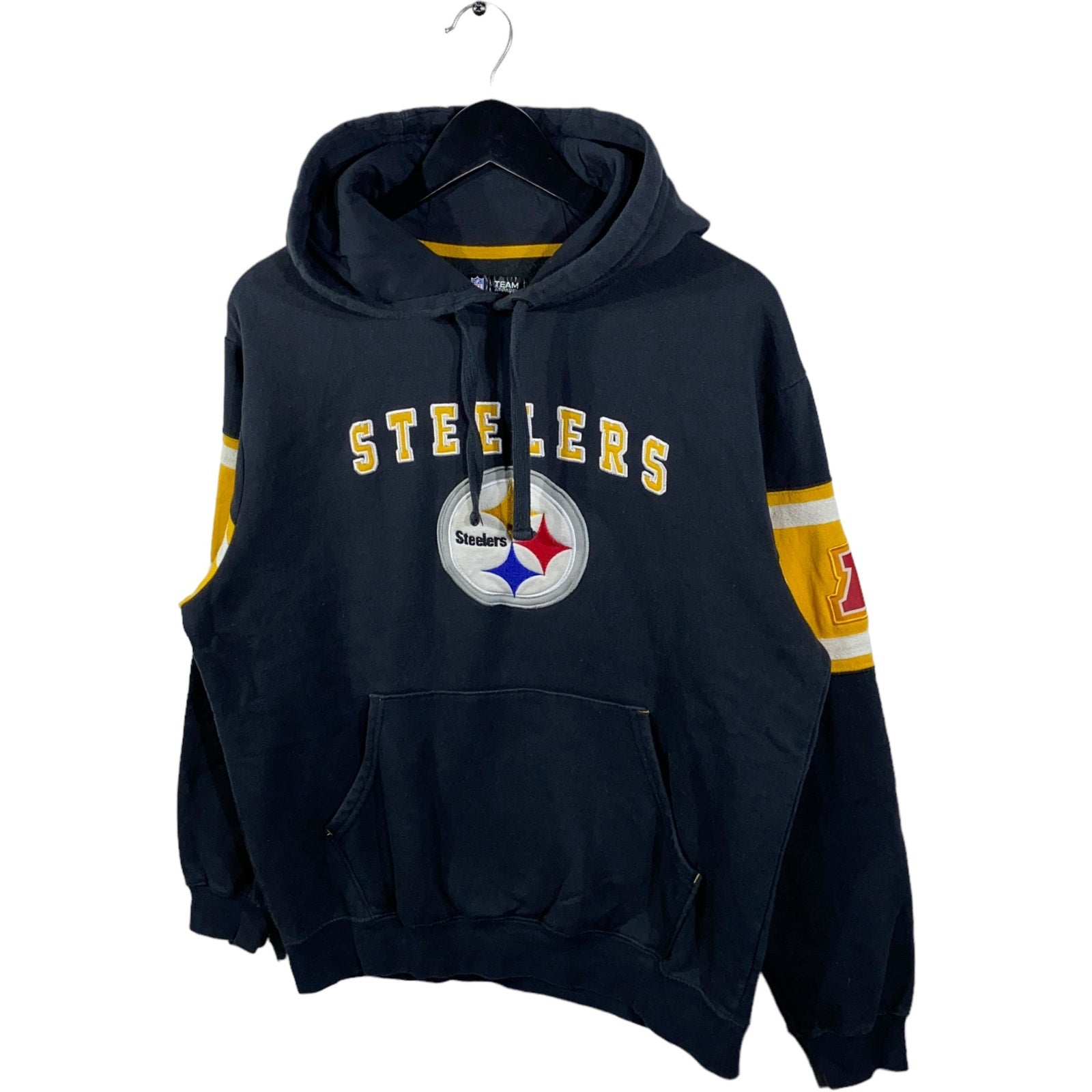 Collection of Steelers Spell-Out Hoodie in a gallery layout