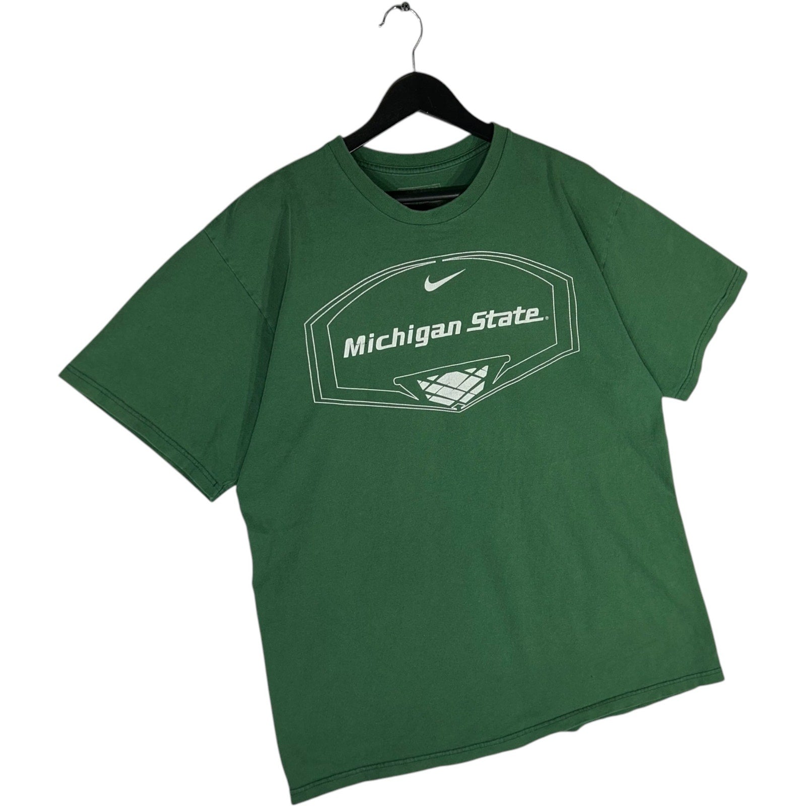 Collection of Nike Michigan State University Basketball Center Swoosh Tee in a gallery layout