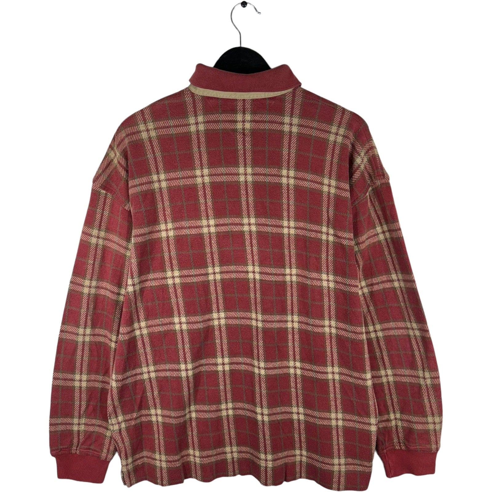 Collection of Tommy Hilfiger Quarter Button Plaid Sweatshirt in a gallery layout