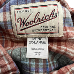 Collection of Woolrich Plaid Short Sleeve Button Down in a gallery layout