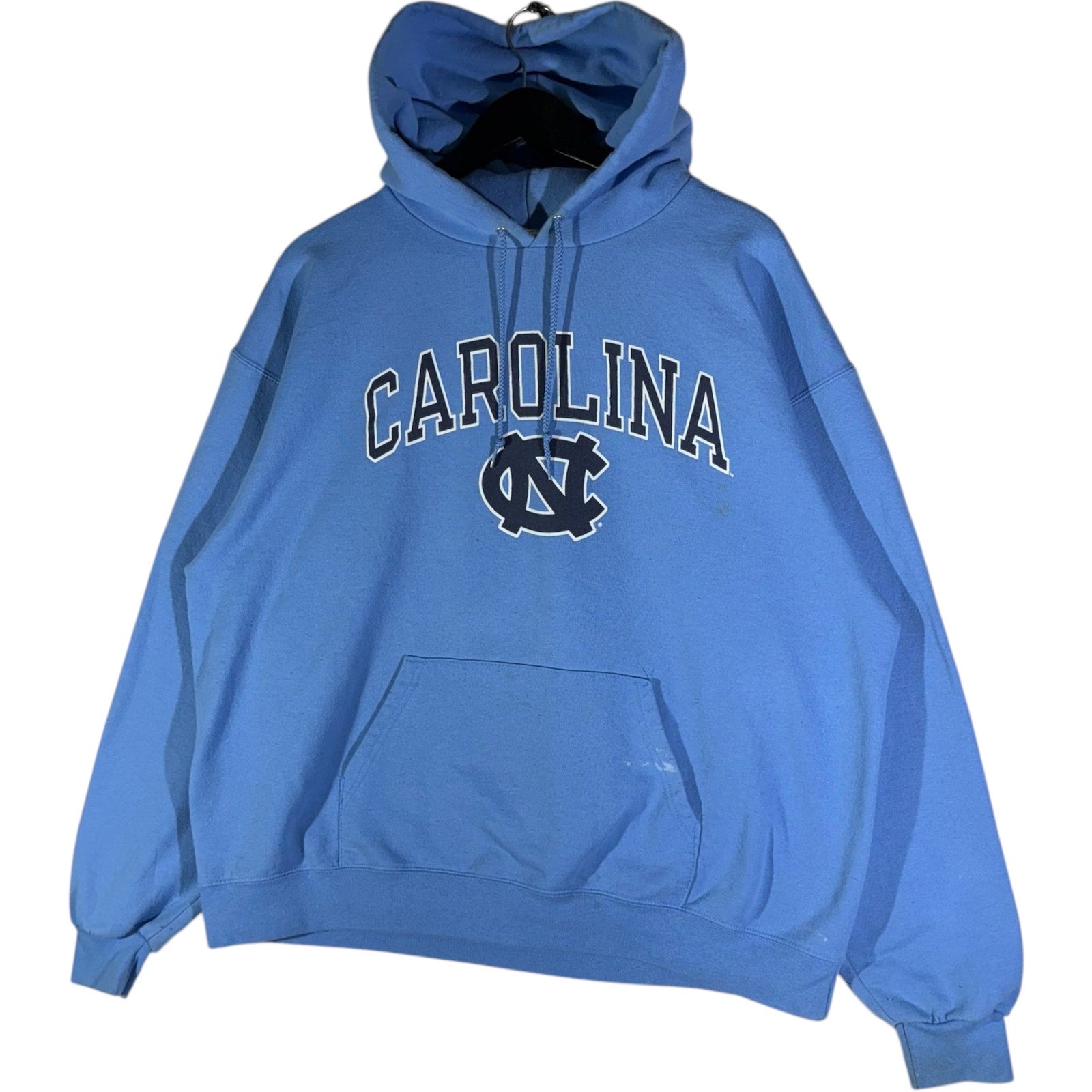 Collection of Champion University Of North Carolina Spellout Hoodie in a gallery layout