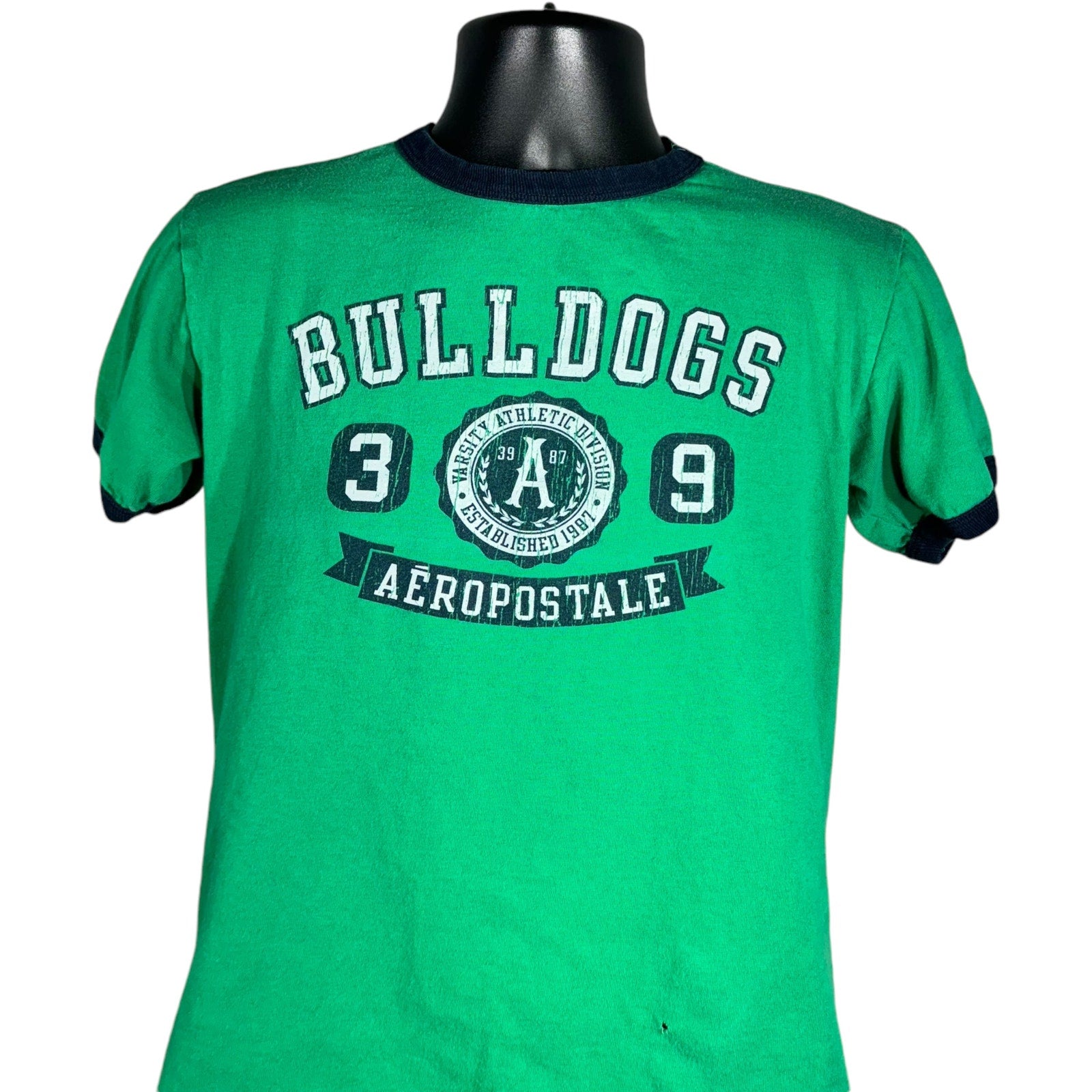 Collection of Aeropostale Bulldogs Ringer Tee in a gallery layout