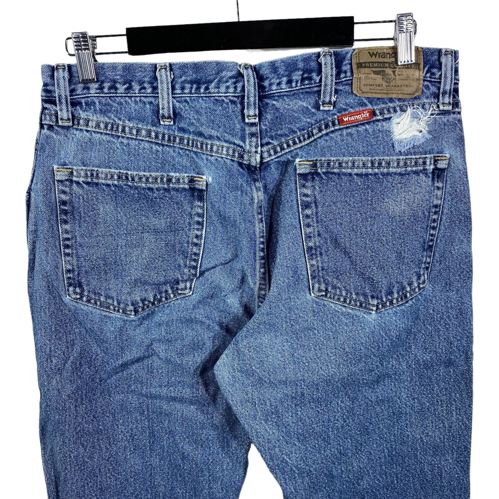 Collection of Wrangler Denim Straight Leg Jeans 36x29 in a gallery layout