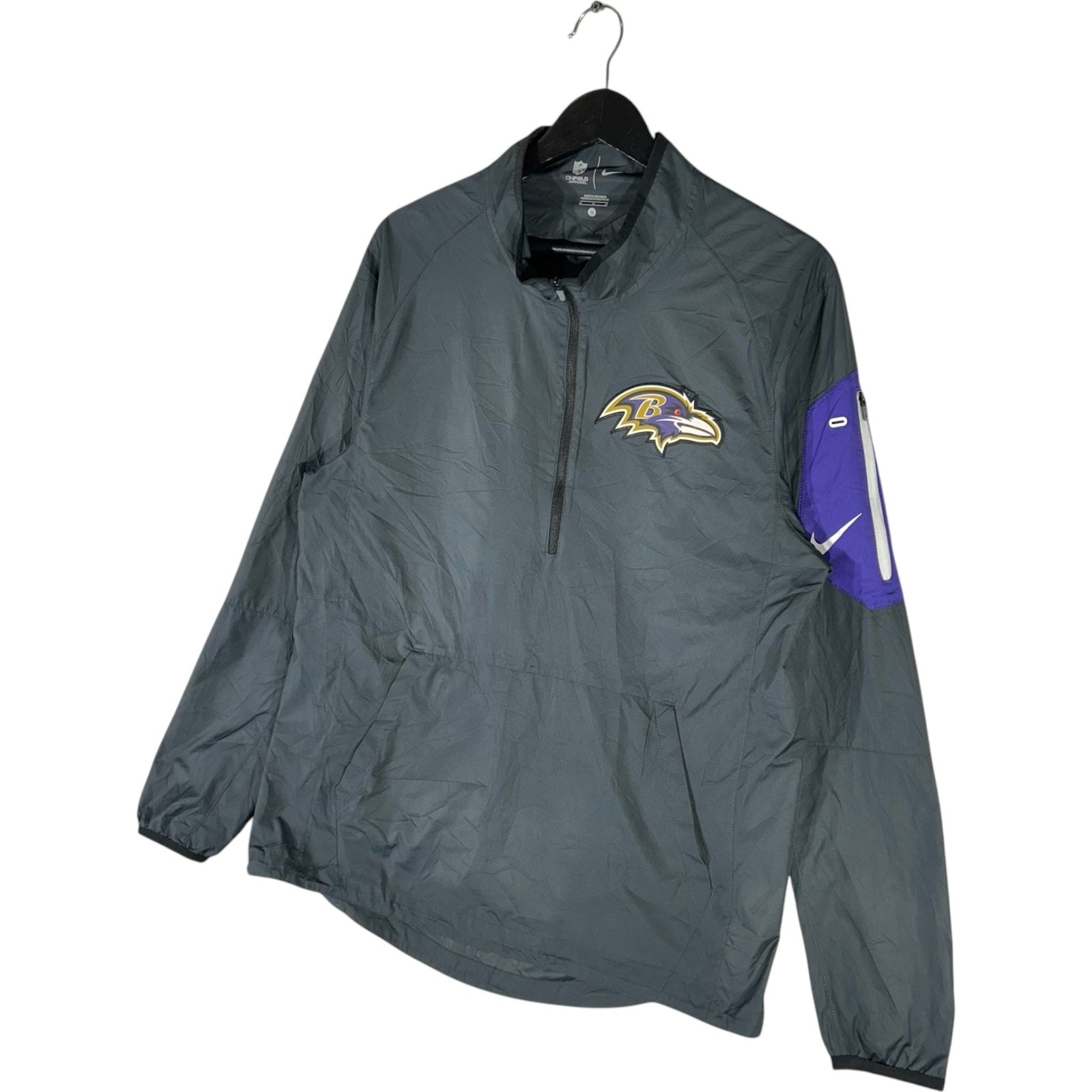 Collection of Nike Baltimore Ravens 1/2 Zip NFL Windbreaker in a gallery layout