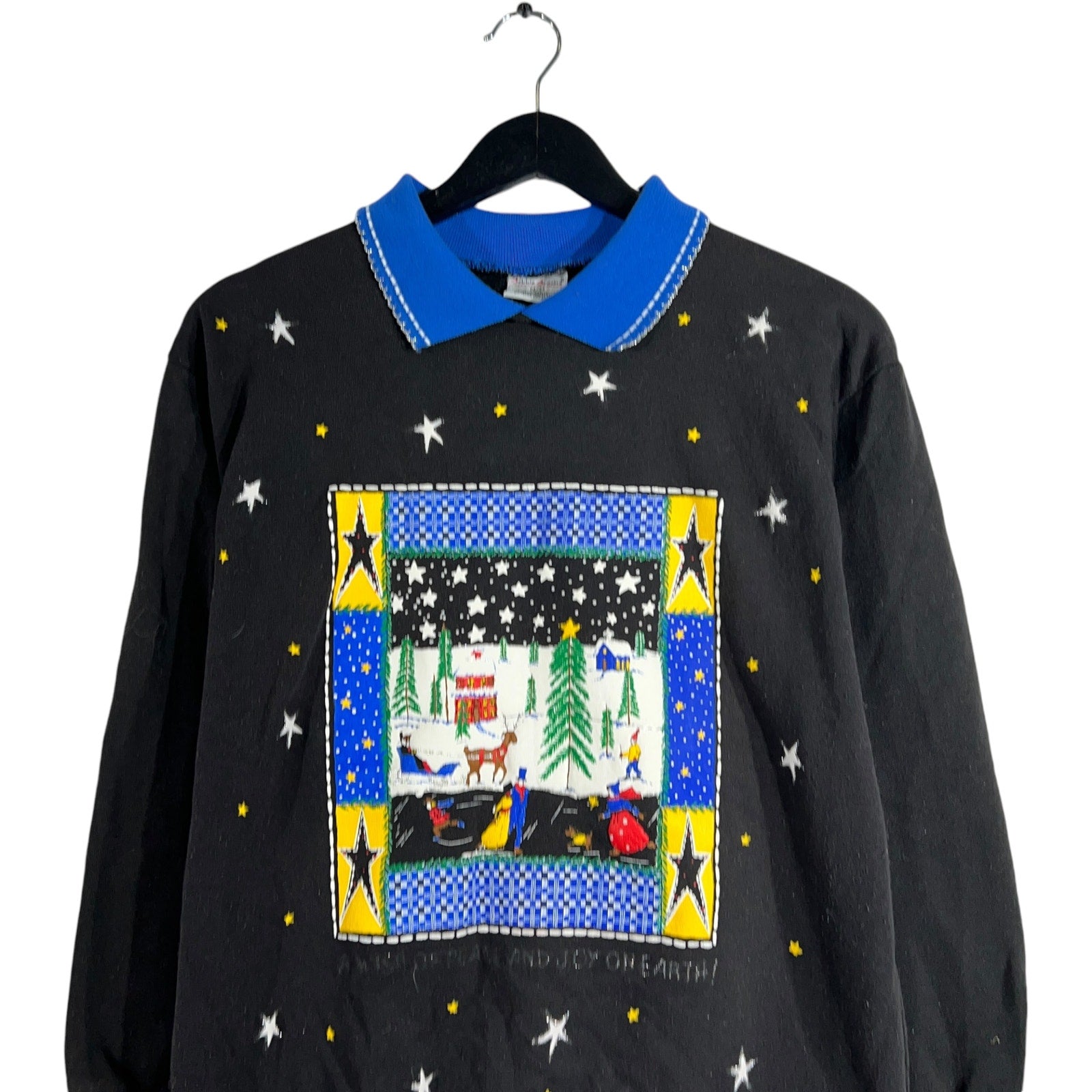 Collection of Bobbie Brooks Ugly Christmas Style Collared Crewneck in a gallery layout