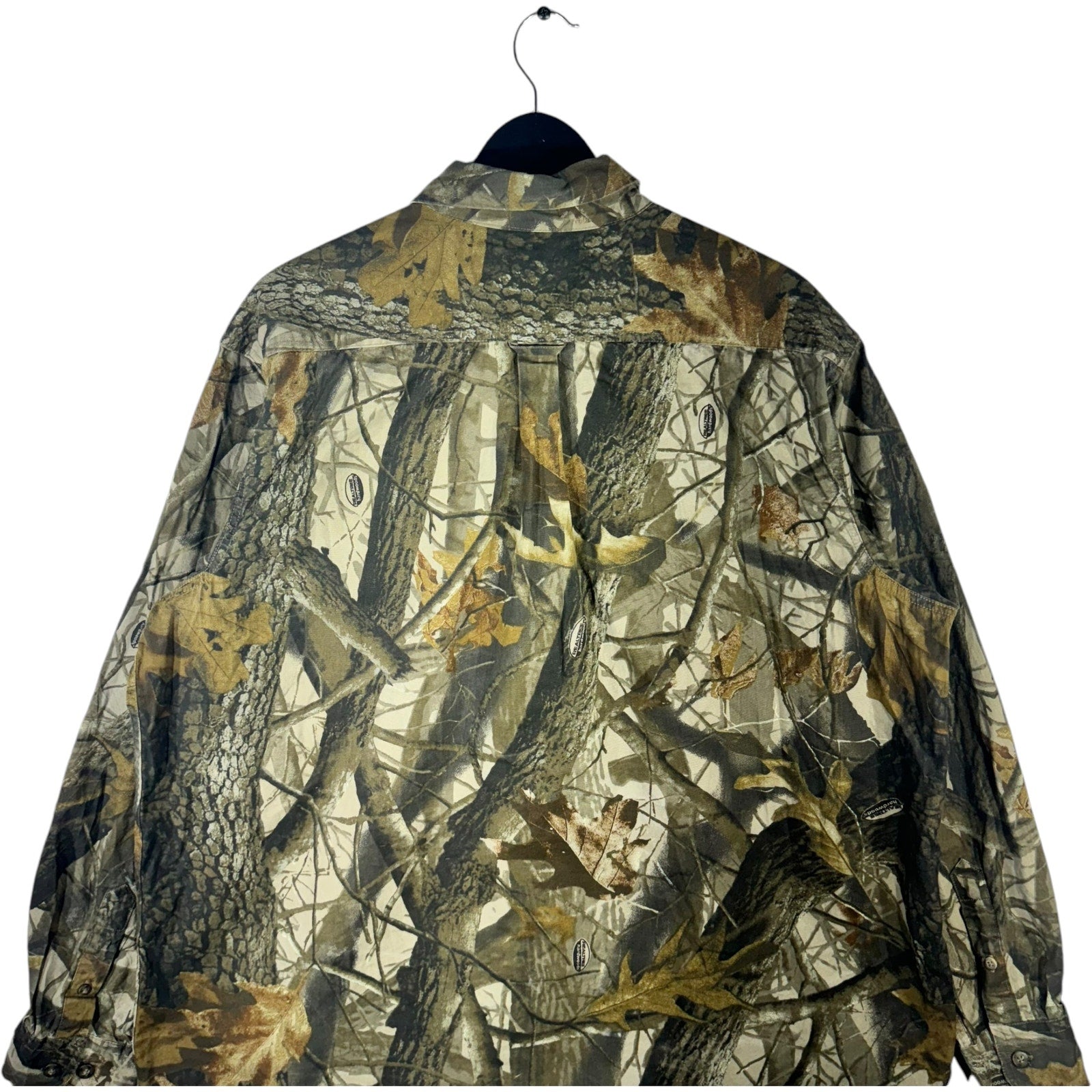 Collection of Outfitters Ridge Tree Camo Long Sleeve Button Up in a gallery layout