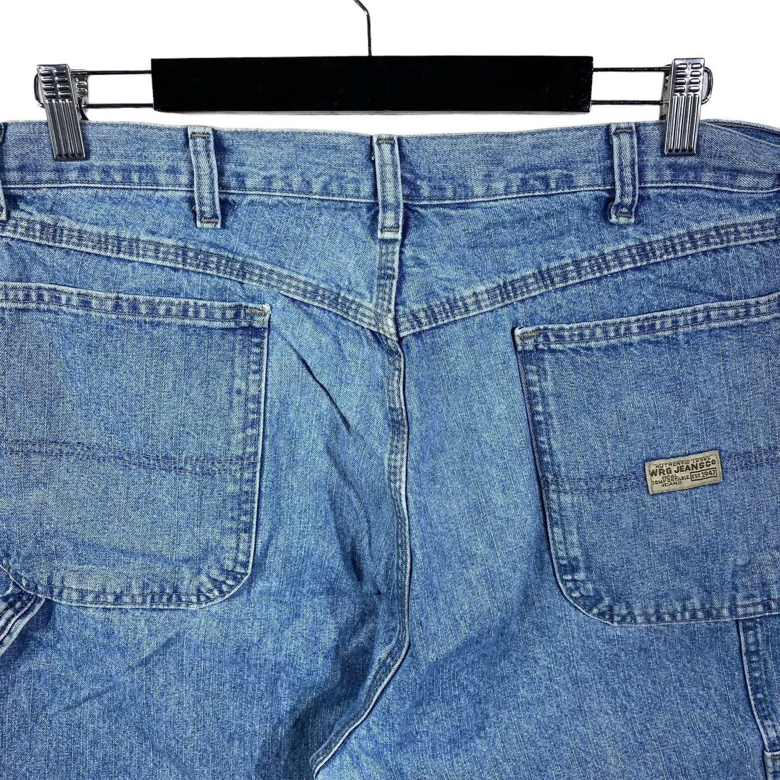 Collection of WRG Jean Co. Zip Fly Denim Carpenter Shorts in a gallery layout