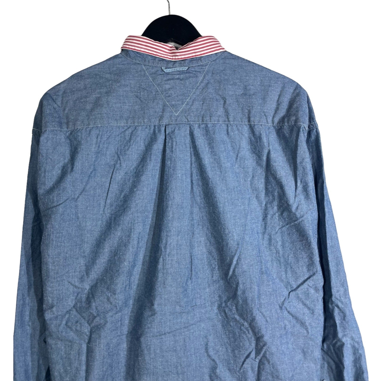 Collection of Tommy Hilfiger Striped Collar & Buttons Long Sleeve Button Down in a gallery layout