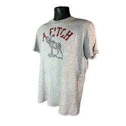 Collection of Abercrombie & Fitch Moose Graphic Patch Spellout Muscle Fit Tee in a gallery layout