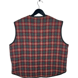 Collection of Woolrich Plaid Sherpa Lined Vest in a gallery layout