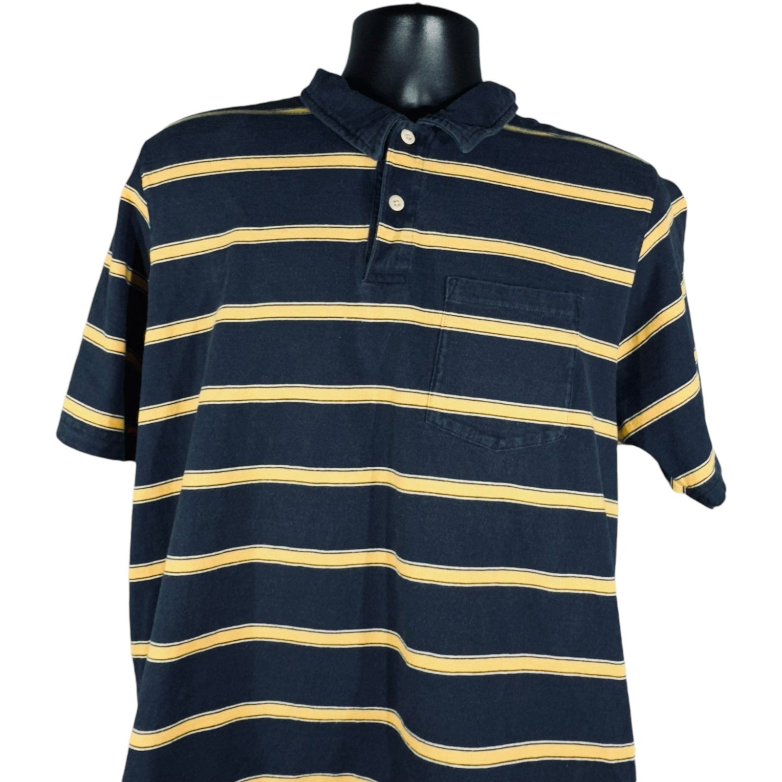 Collection of Abercrombie & Fitch Short Sleeve Striped Polo in a gallery layout