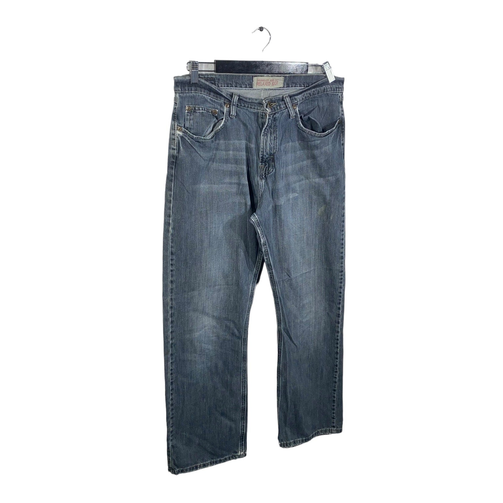 Collection of Wrangler Denim Straight Leg Jeans 32x32 in a gallery layout