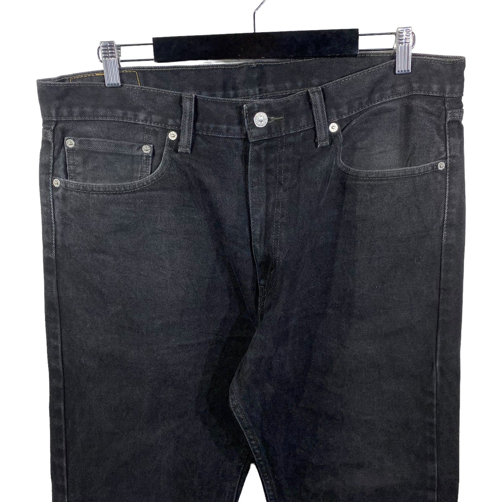 Collection of Levi's Denim Straight Leg Black Jeans 38x32 in a gallery layout