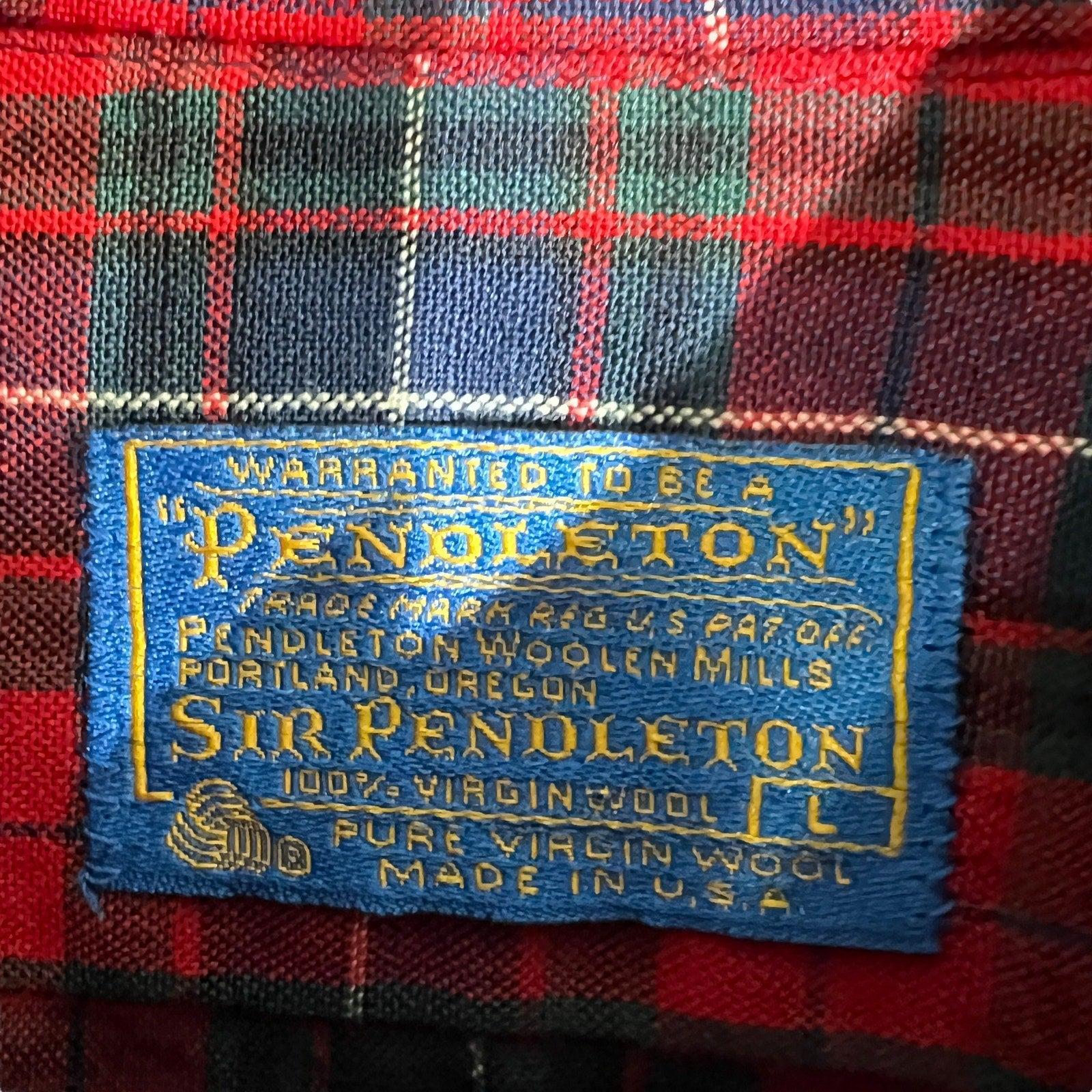 Collection of Vintage Pendleton Pure Virgin Wool Plaid Flannel in a gallery layout