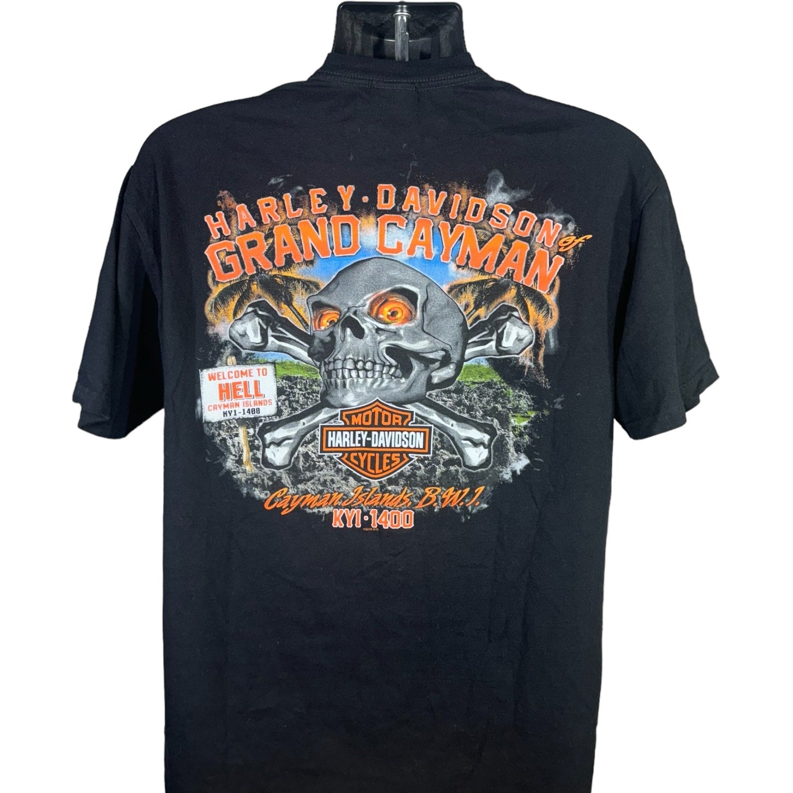 Collection of Harley Davidson Grand Cayman Skull & Crossbones Tee in a gallery layout