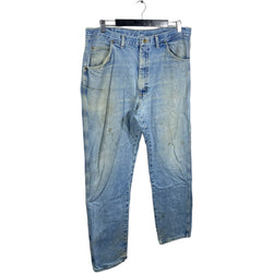 Collection of Wrangler Zip Fly Straight Leg Distressed Denim Pants in a gallery layout