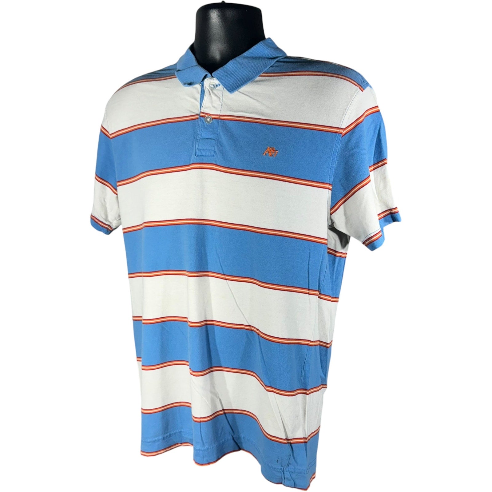 Collection of Aeropostale Striped Short Sleeve Polo in a gallery layout