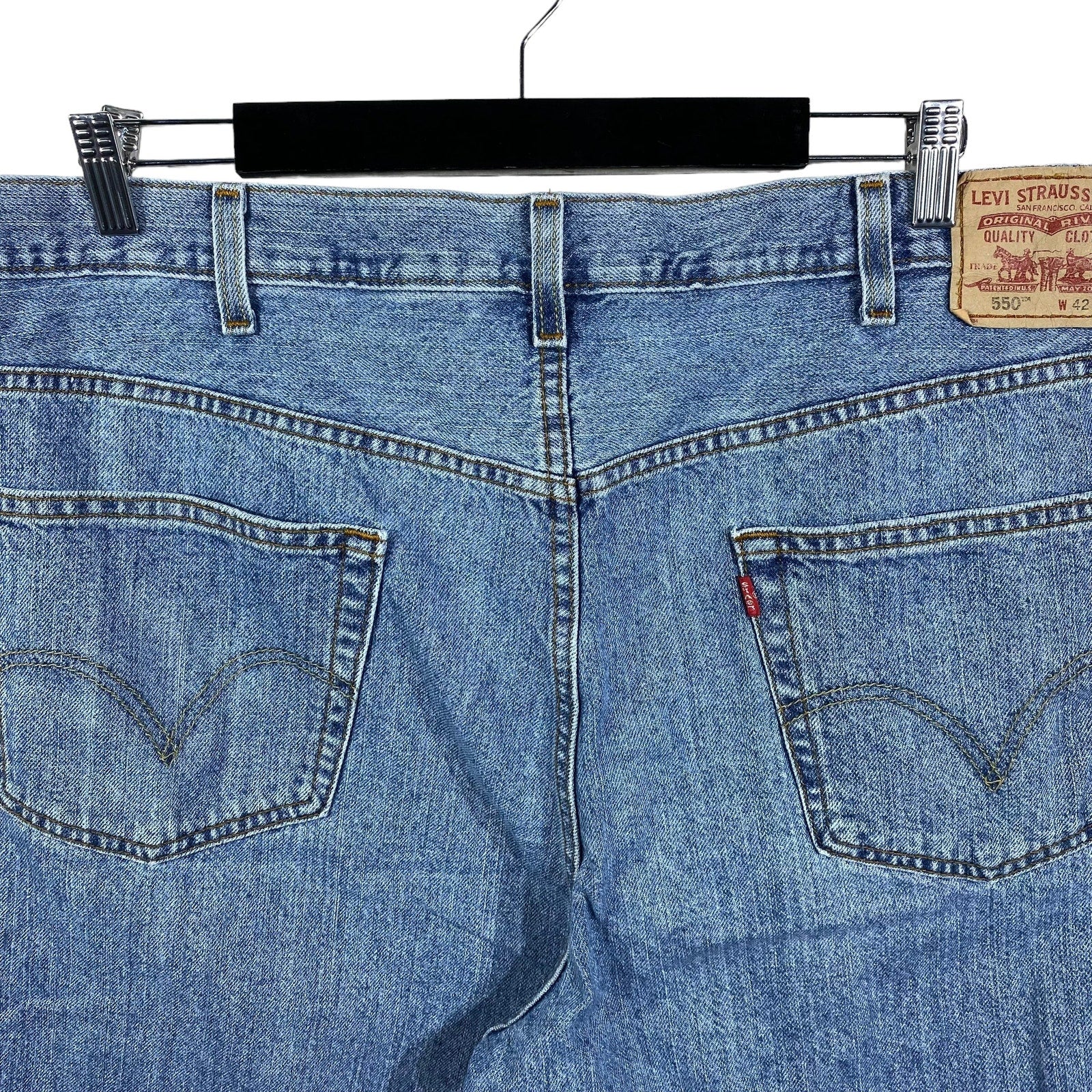 Collection of Levi's 550 Denim Shorts Size 42 in a gallery layout