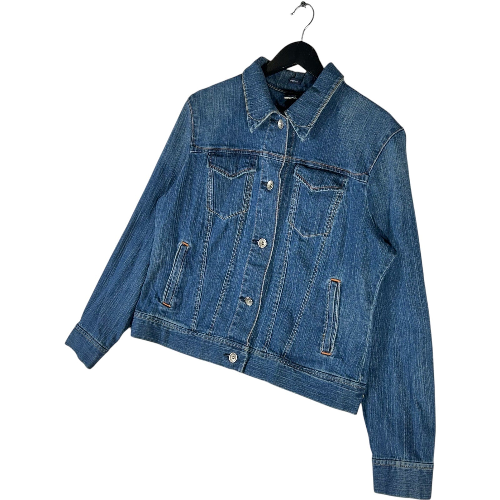 Collection of Women's Gap Button Down Denim Jacket in a gallery layout