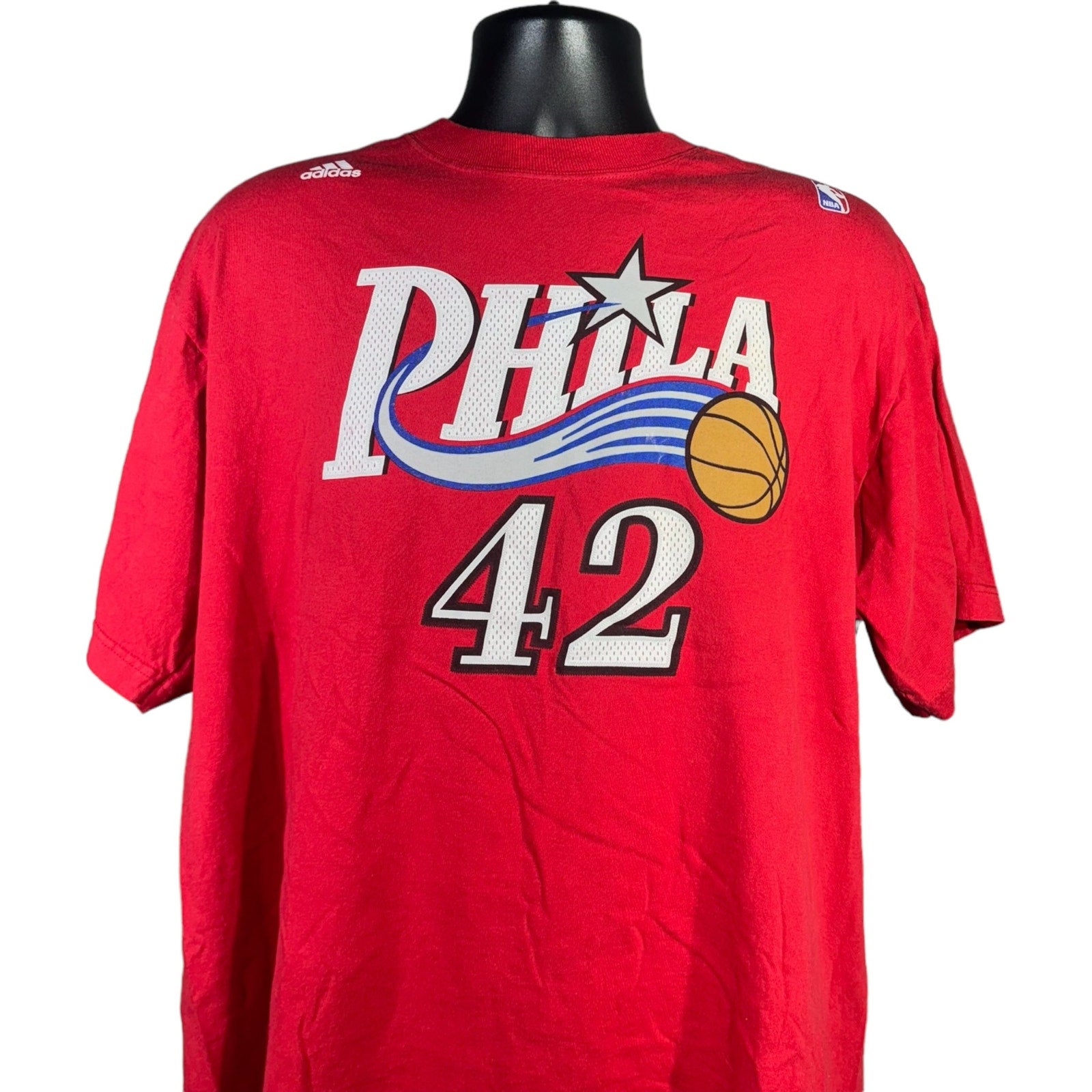 Collection of Adidas NBA Philadelphia 76ers Elton Brand 42 Tee in a gallery layout