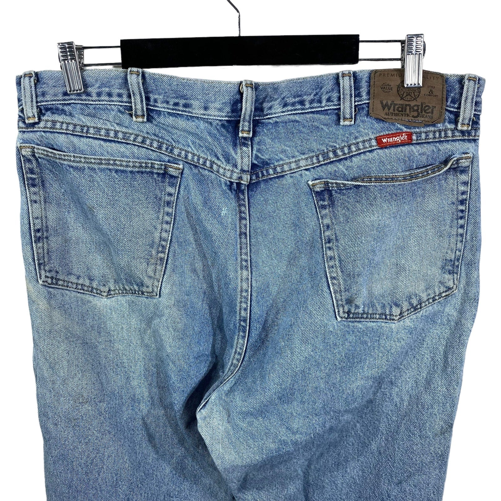 Collection of Wrangler Zip Fly Straight Leg Distressed Denim Pants in a gallery layout