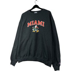 Collection of Champion University of Miami Hurricanes Sebastian the Ibis Crewneck in a gallery layout