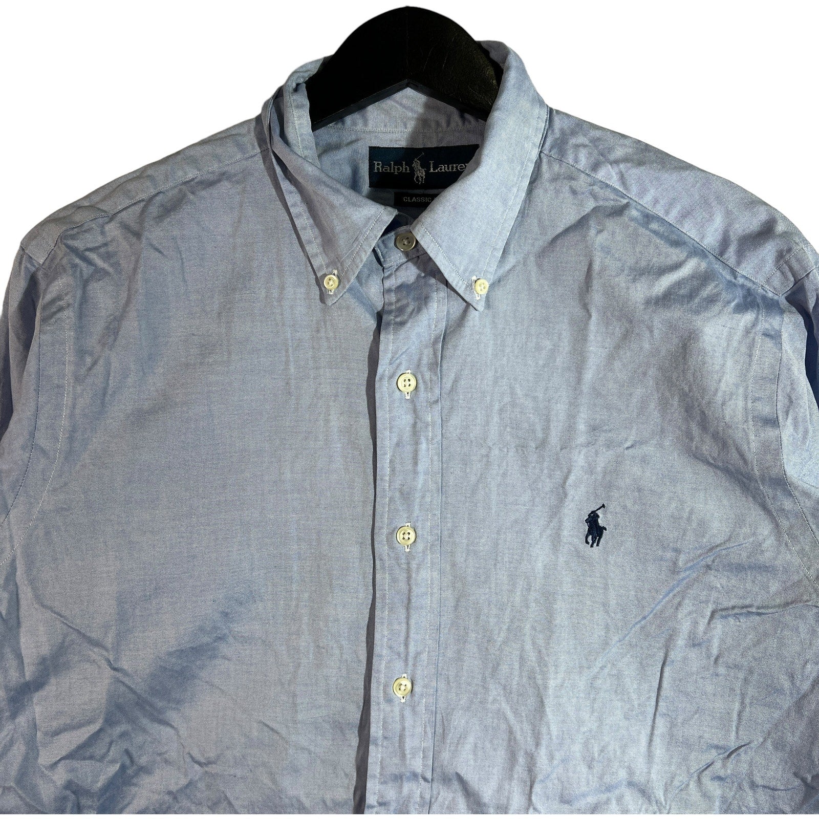 Collection of Ralph Lauren Classic Fit Long Sleeve Button Down Dress Shirt in a gallery layout